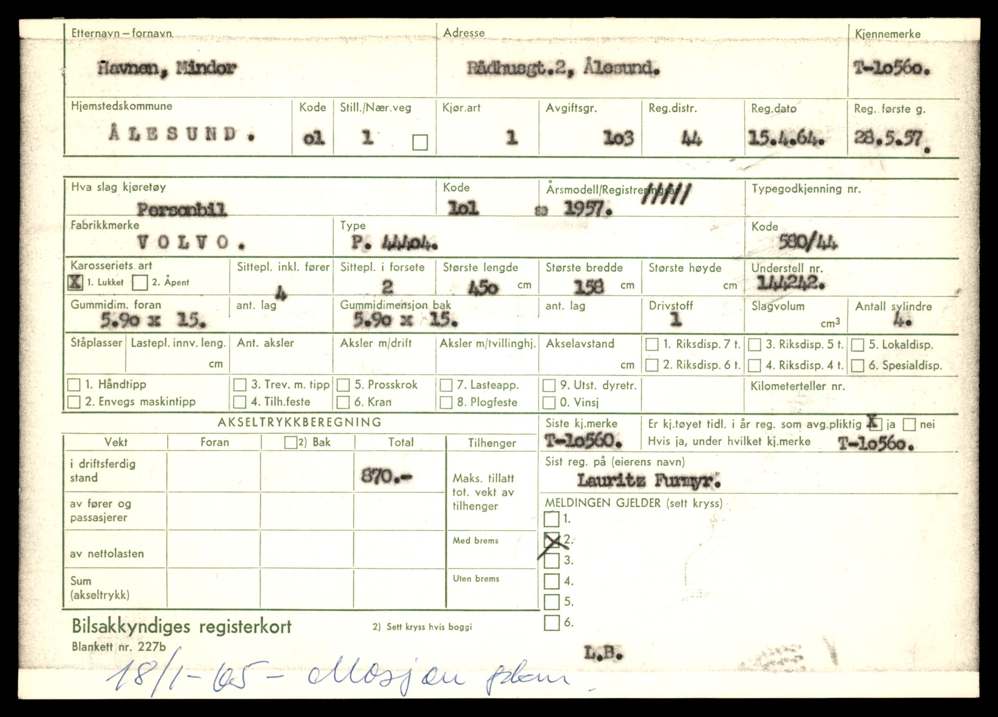 Møre og Romsdal vegkontor - Ålesund trafikkstasjon, AV/SAT-A-4099/F/Fe/L0021: Registreringskort for kjøretøy T 10471 - T 10583, 1927-1998, s. 2555