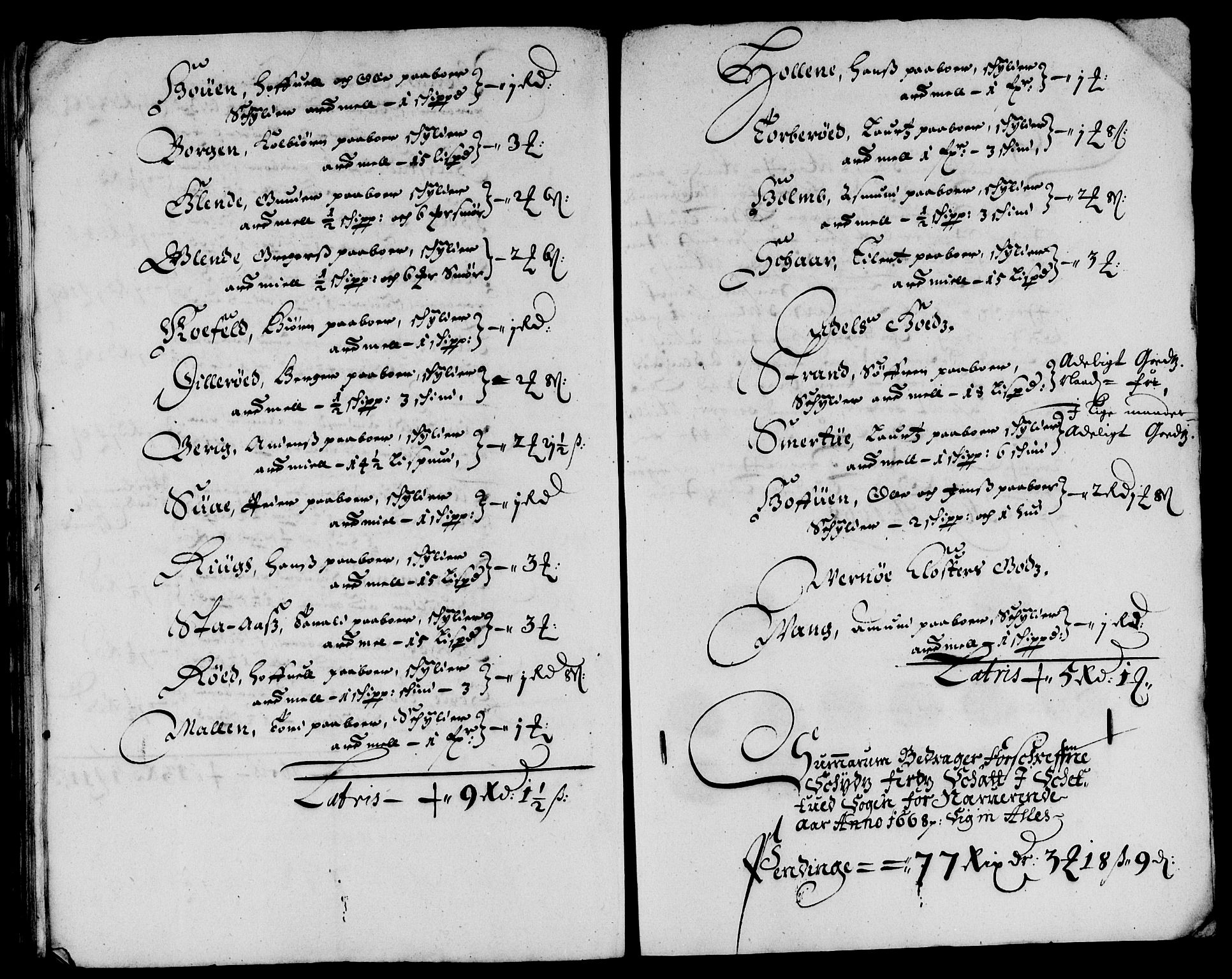 Rentekammeret inntil 1814, Reviderte regnskaper, Lensregnskaper, AV/RA-EA-5023/R/Rb/Rbc/L0012: Tune, Åbygge og Veme len, 1665-1668