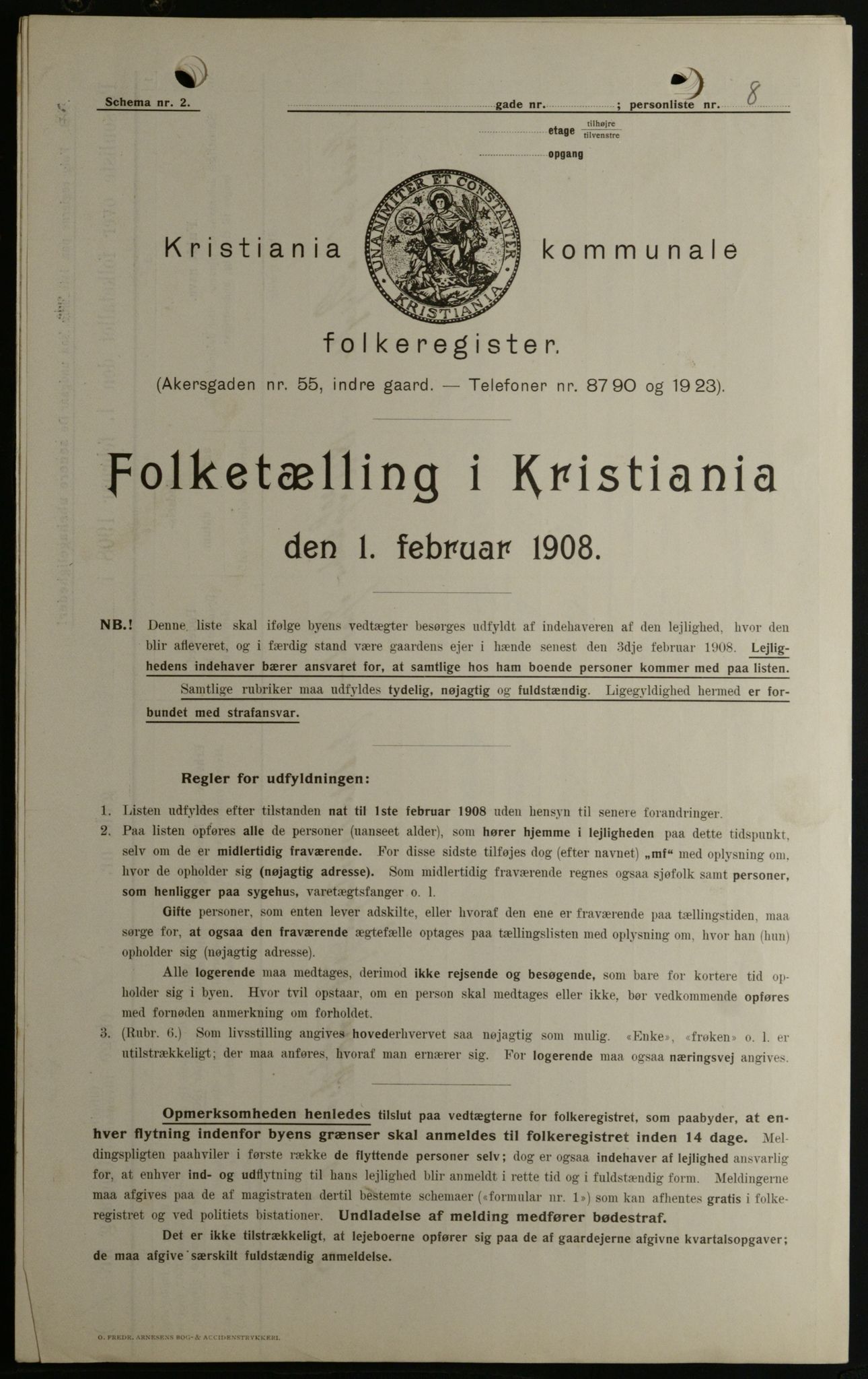 OBA, Kommunal folketelling 1.2.1908 for Kristiania kjøpstad, 1908, s. 103619