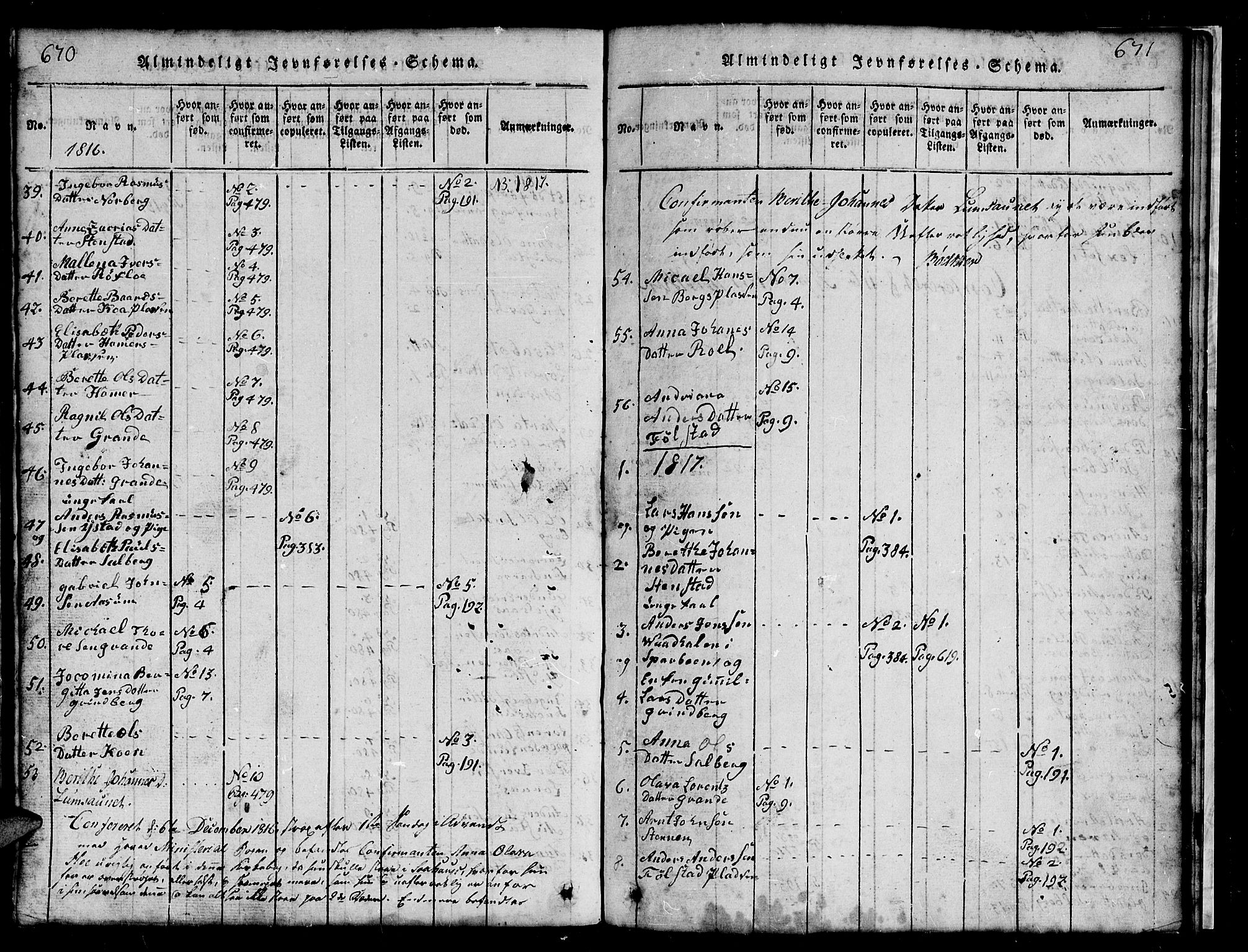 Ministerialprotokoller, klokkerbøker og fødselsregistre - Nord-Trøndelag, SAT/A-1458/731/L0310: Klokkerbok nr. 731C01, 1816-1874, s. 670-671
