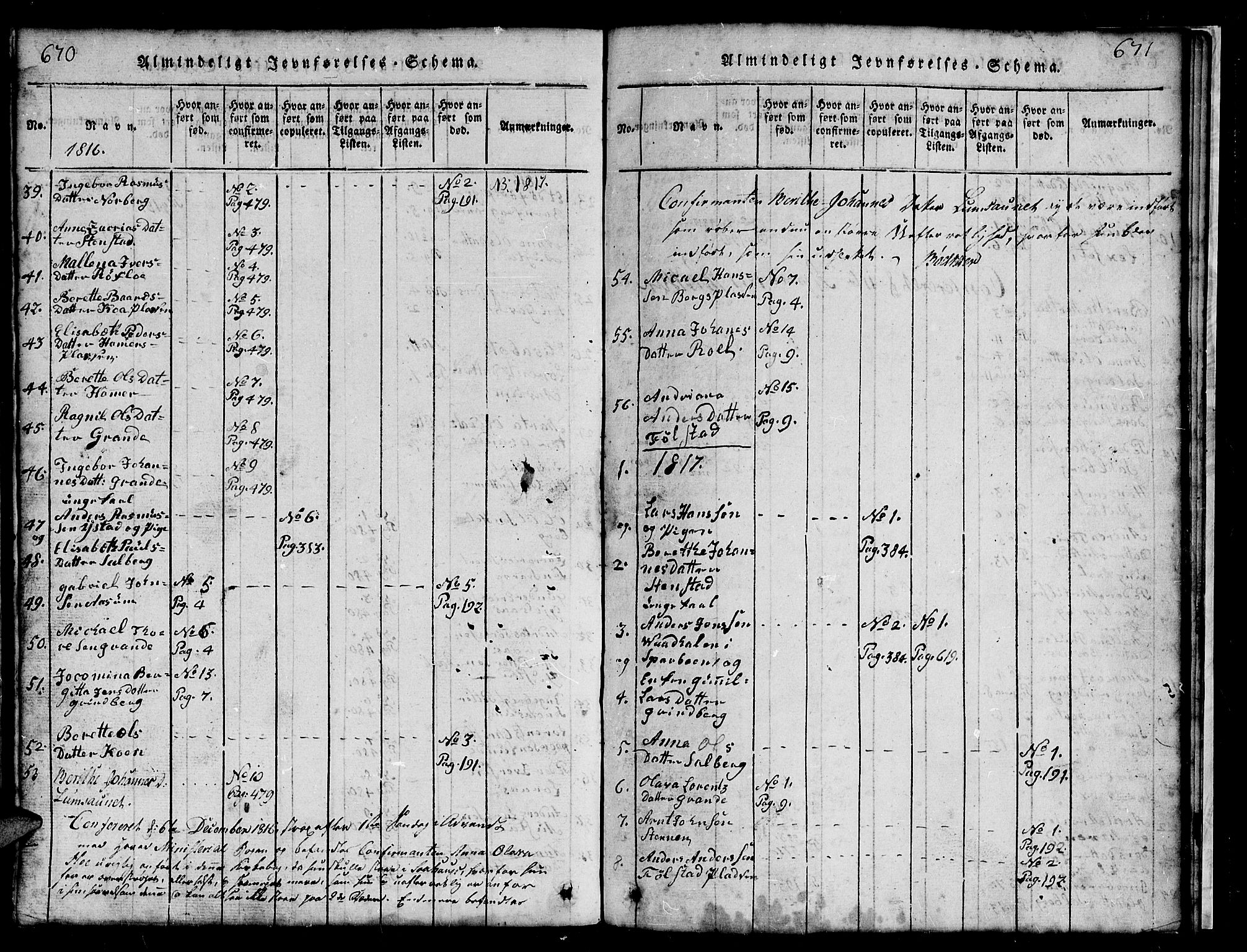 Ministerialprotokoller, klokkerbøker og fødselsregistre - Nord-Trøndelag, AV/SAT-A-1458/731/L0310: Klokkerbok nr. 731C01, 1816-1874, s. 670-671