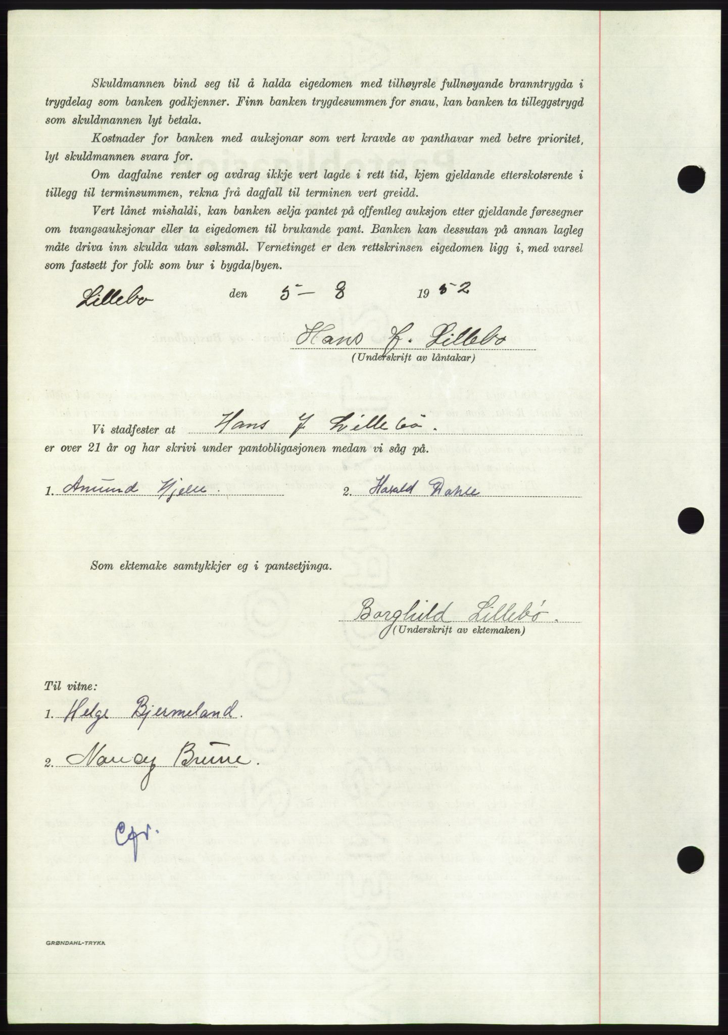 Søre Sunnmøre sorenskriveri, AV/SAT-A-4122/1/2/2C/L0121: Pantebok nr. 9B, 1951-1952, Dagboknr: 1556/1952