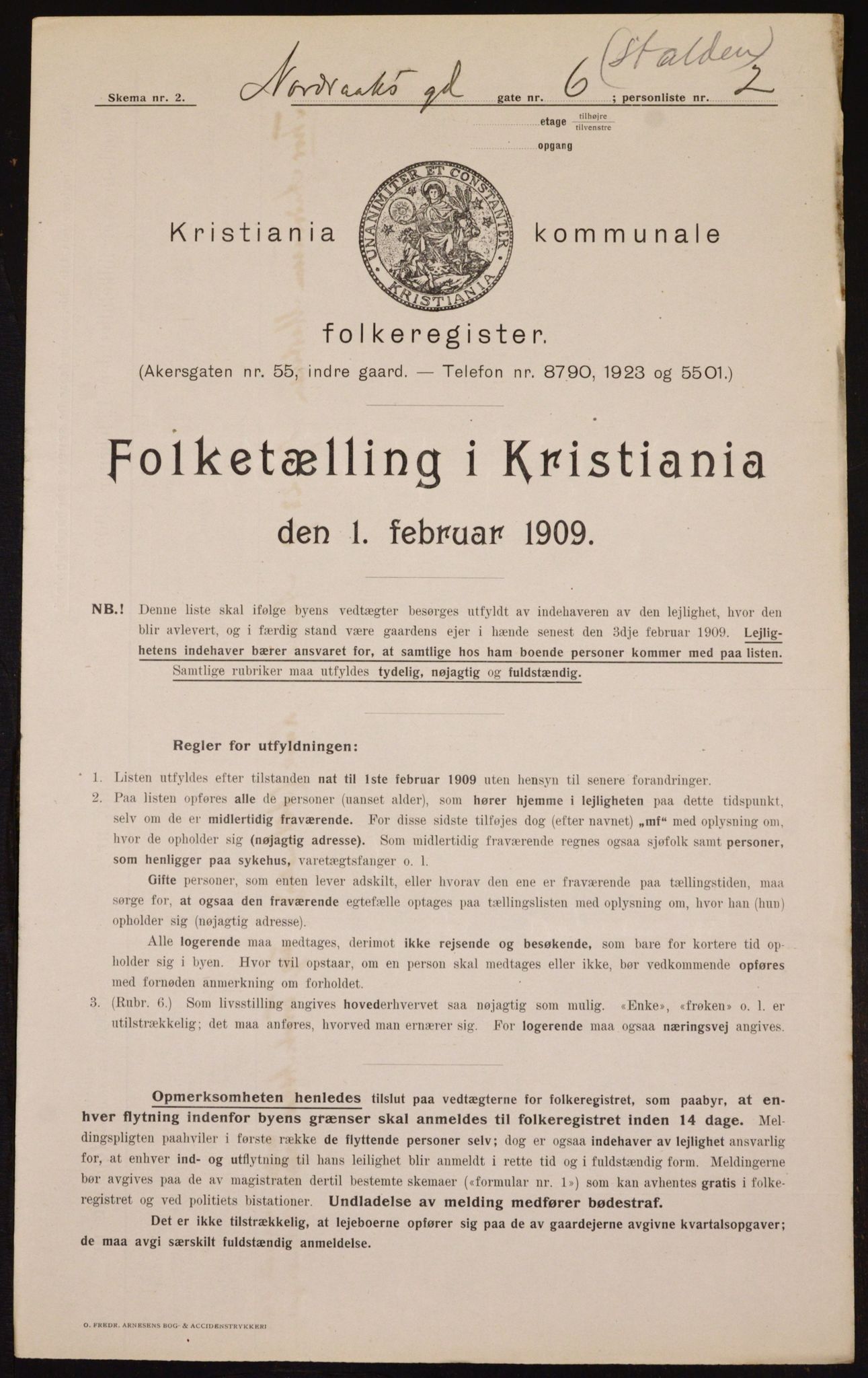 OBA, Kommunal folketelling 1.2.1909 for Kristiania kjøpstad, 1909, s. 66903