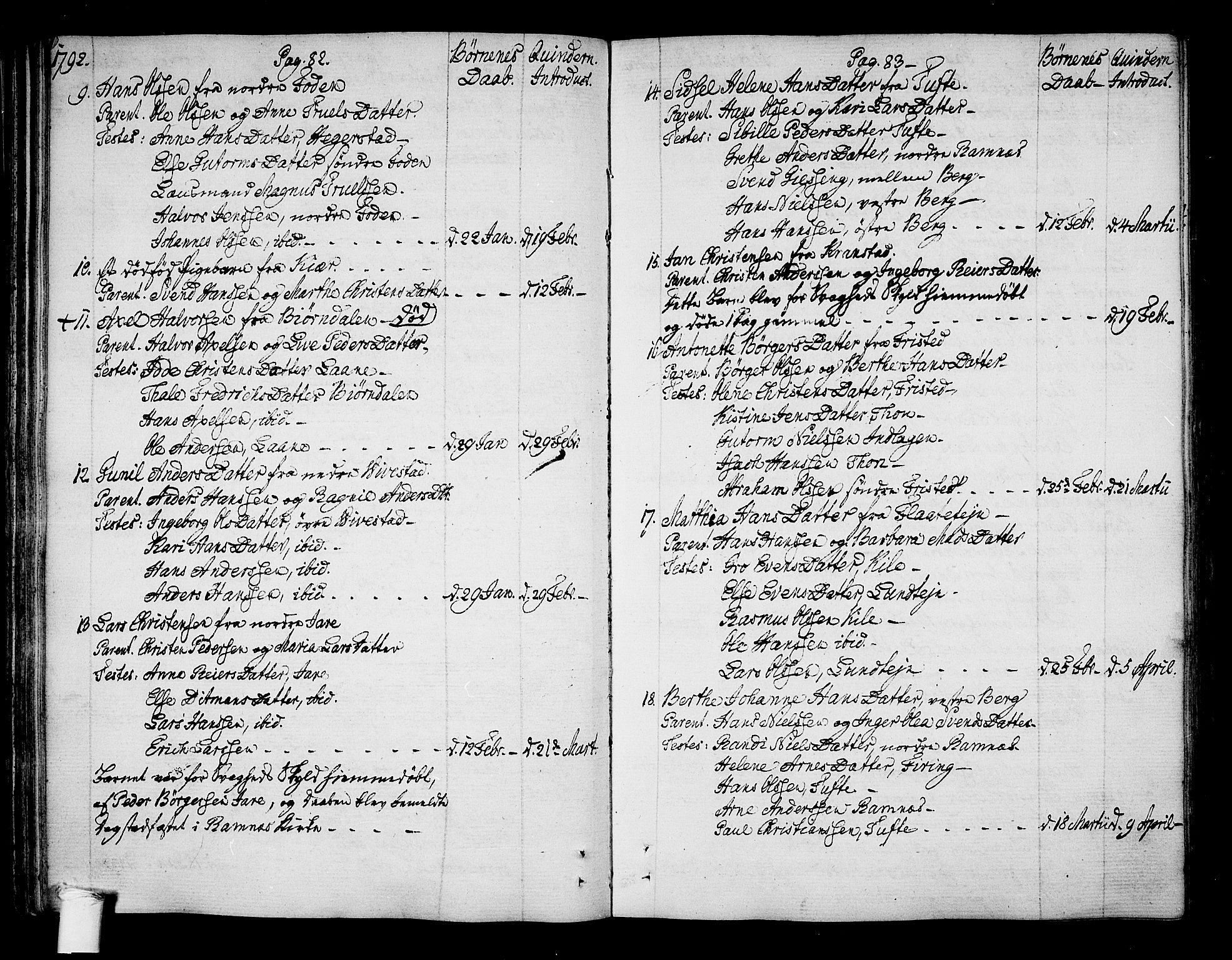 Ramnes kirkebøker, SAKO/A-314/F/Fa/L0003: Ministerialbok nr. I 3, 1790-1813, s. 82-83