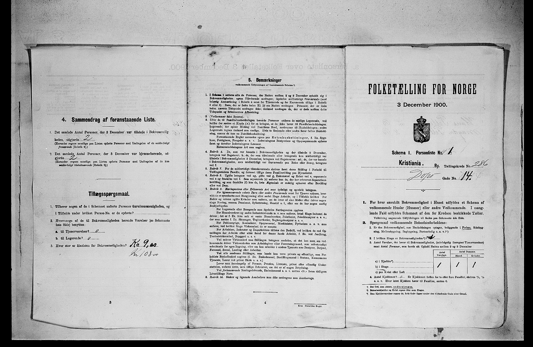 SAO, Folketelling 1900 for 0301 Kristiania kjøpstad, 1900, s. 16094