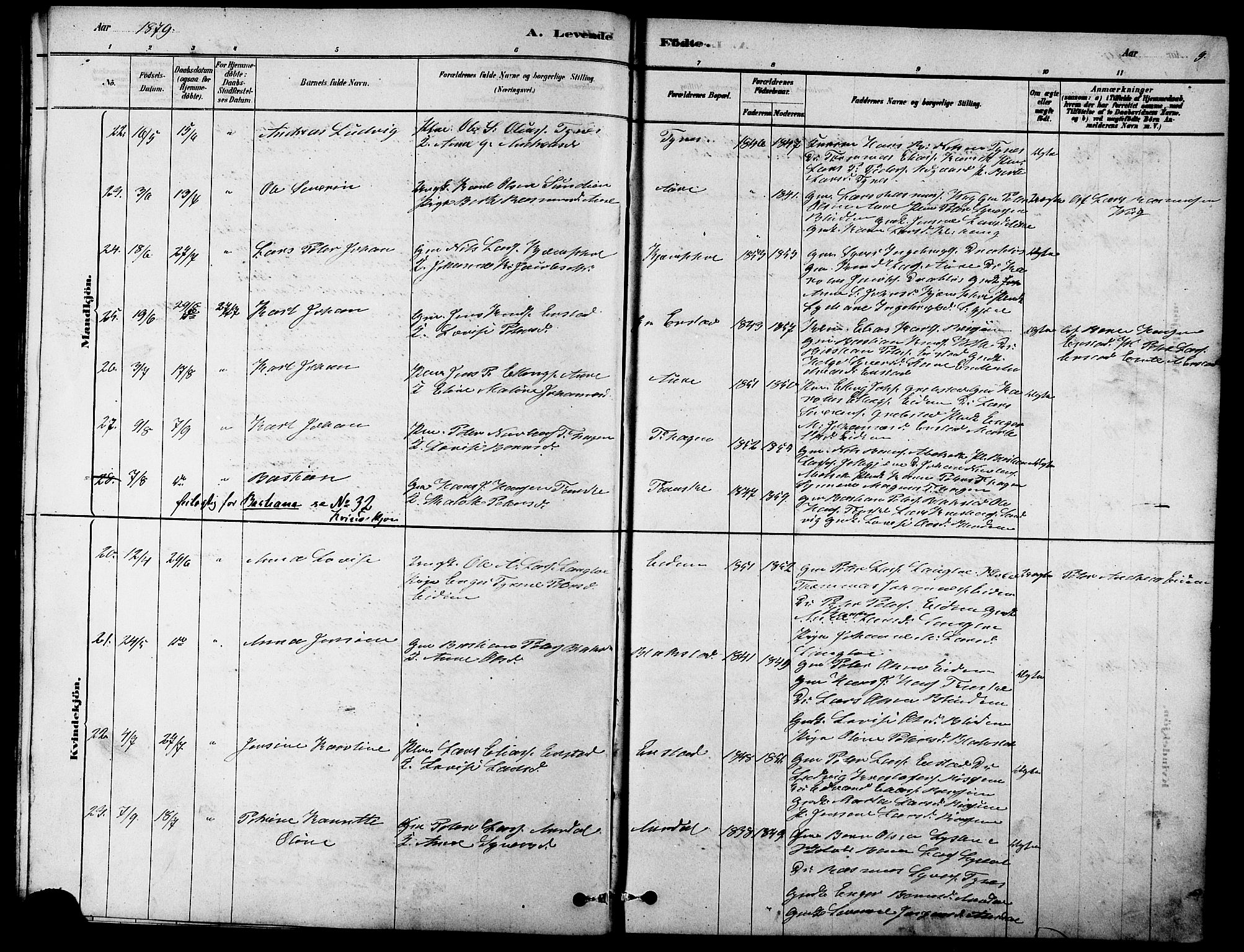 Ministerialprotokoller, klokkerbøker og fødselsregistre - Møre og Romsdal, AV/SAT-A-1454/523/L0339: Klokkerbok nr. 523C02, 1878-1891, s. 9