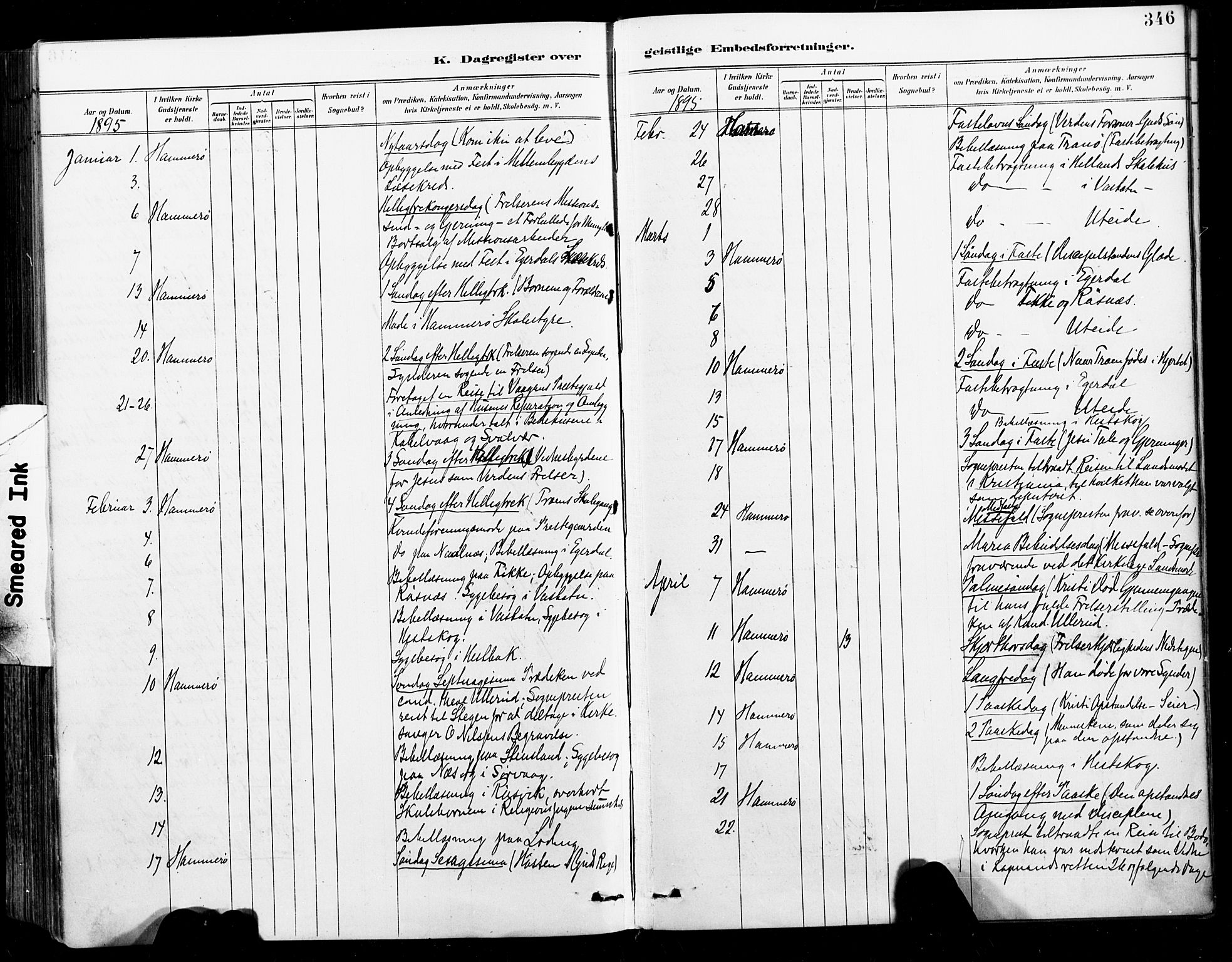 Ministerialprotokoller, klokkerbøker og fødselsregistre - Nordland, AV/SAT-A-1459/859/L0847: Ministerialbok nr. 859A07, 1890-1899, s. 346