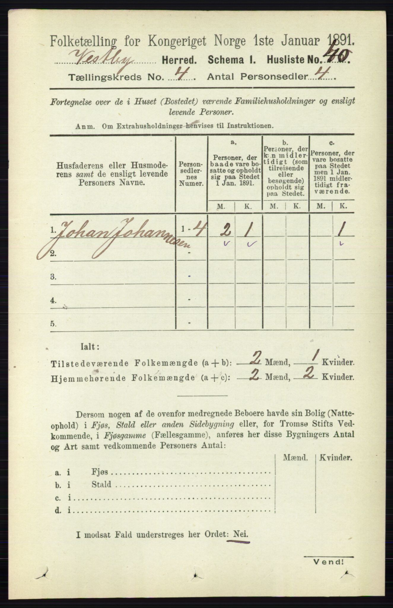 RA, Folketelling 1891 for 0211 Vestby herred, 1891, s. 1519