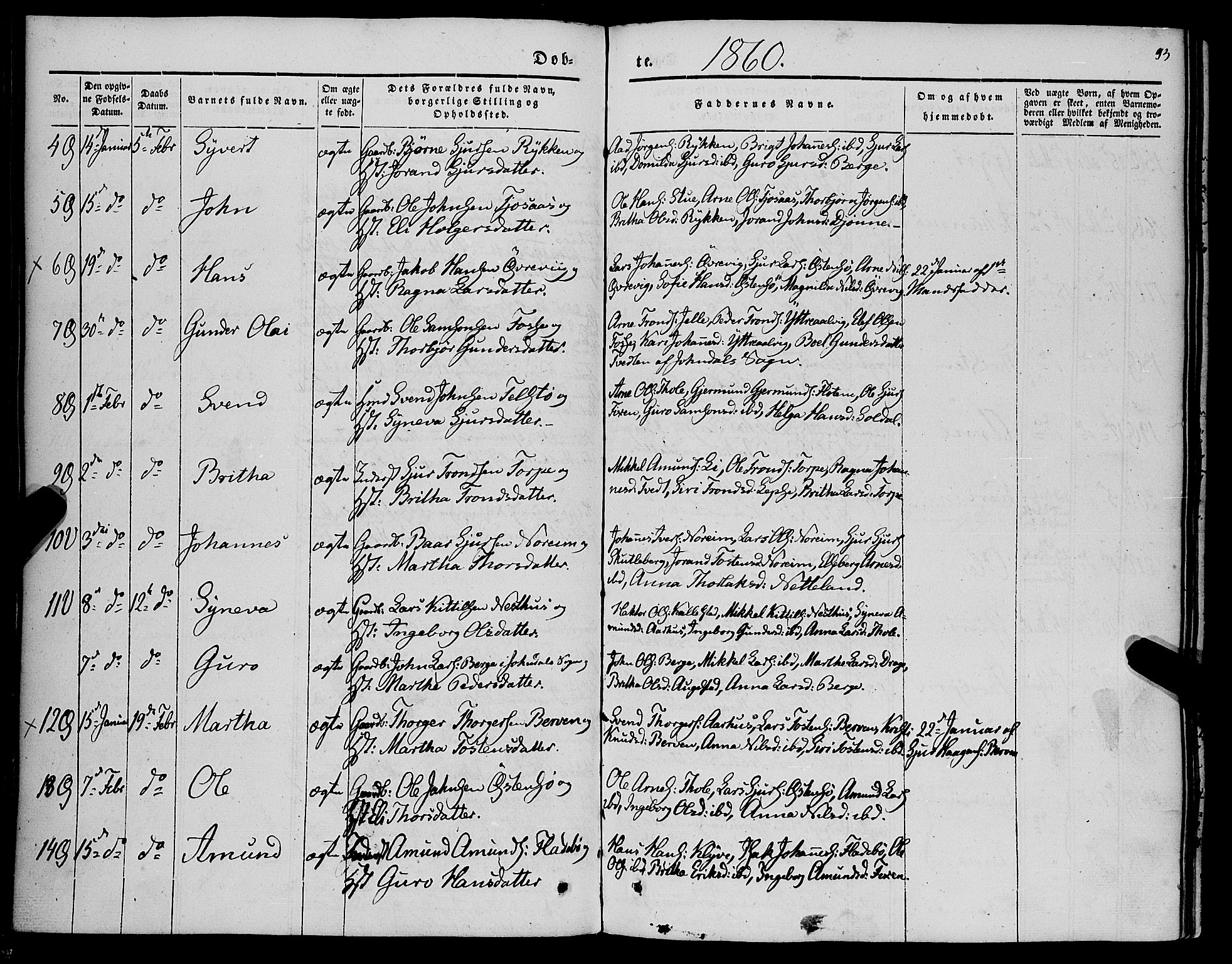 Kvam sokneprestembete, AV/SAB-A-76201/H/Haa: Ministerialbok nr. A 8, 1844-1863, s. 93