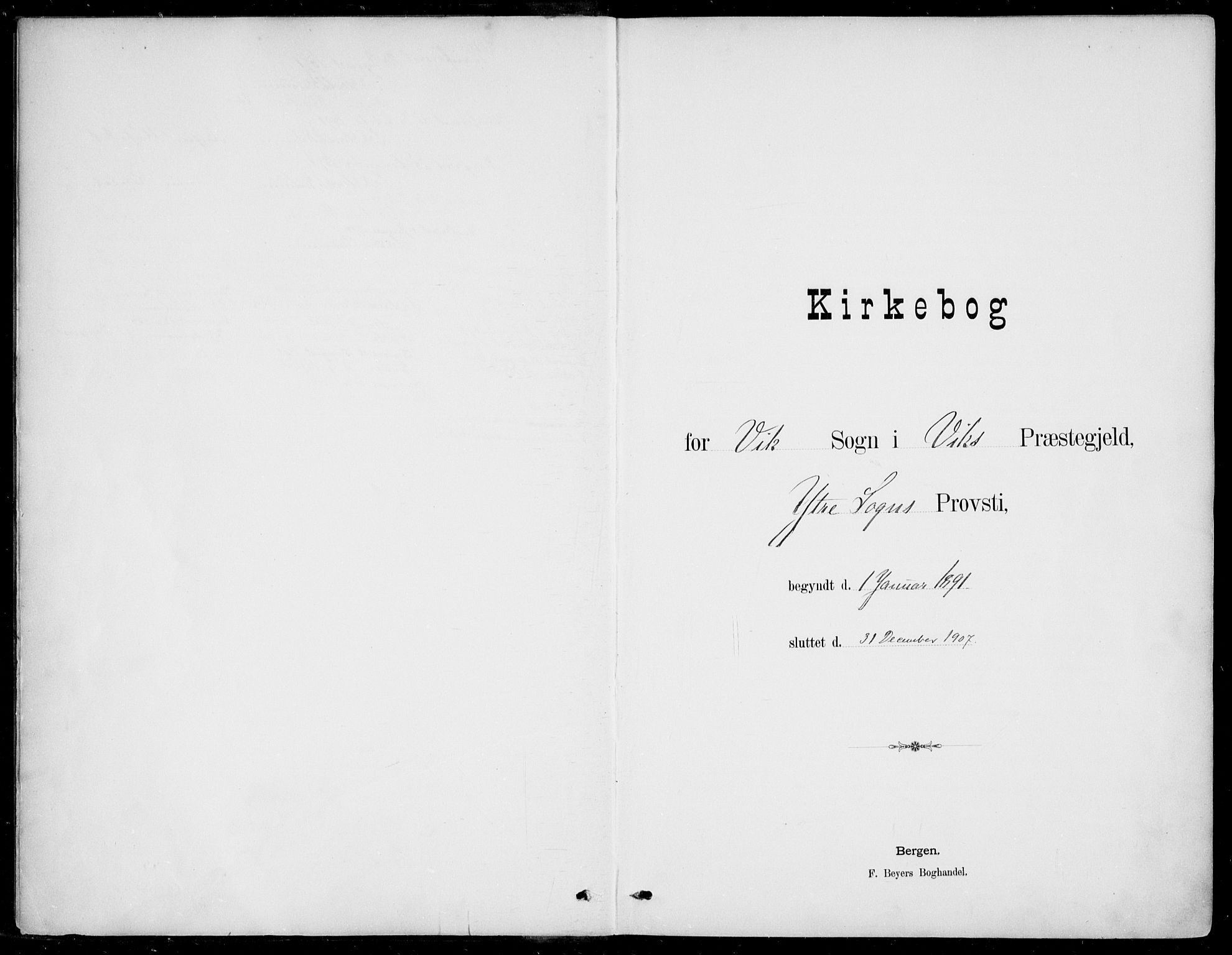 Vik sokneprestembete, SAB/A-81501: Ministerialbok nr. B  2, 1891-1907