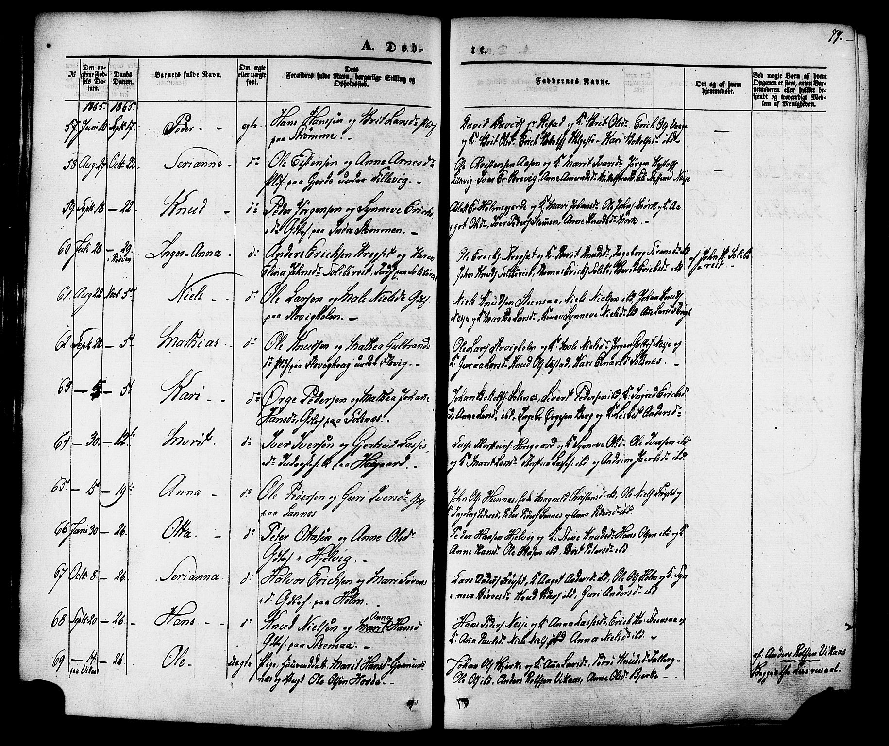 Ministerialprotokoller, klokkerbøker og fødselsregistre - Møre og Romsdal, SAT/A-1454/547/L0603: Ministerialbok nr. 547A05, 1846-1877, s. 79