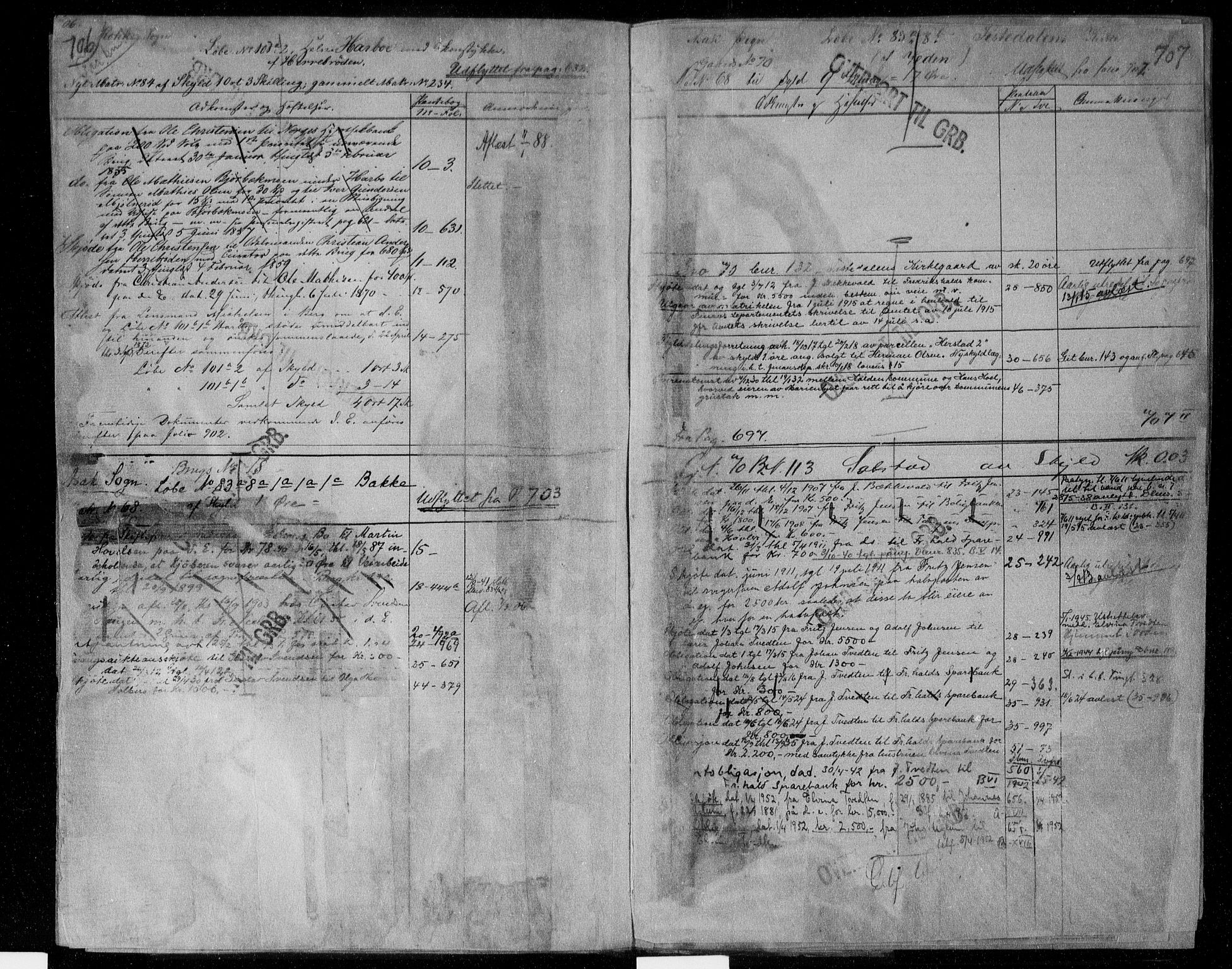 Idd og Marker sorenskriveri, AV/SAO-A-10283/G/Ga/Gac/L0004b: Panteregister nr. II 4b, 1848-1953, s. 706-707