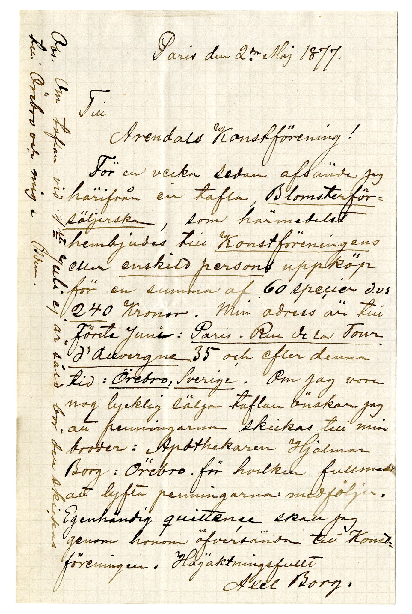 Diderik Maria Aalls brevsamling, NF/Ark-1023/F/L0002: D.M. Aalls brevsamling. B - C, 1799-1889, s. 134