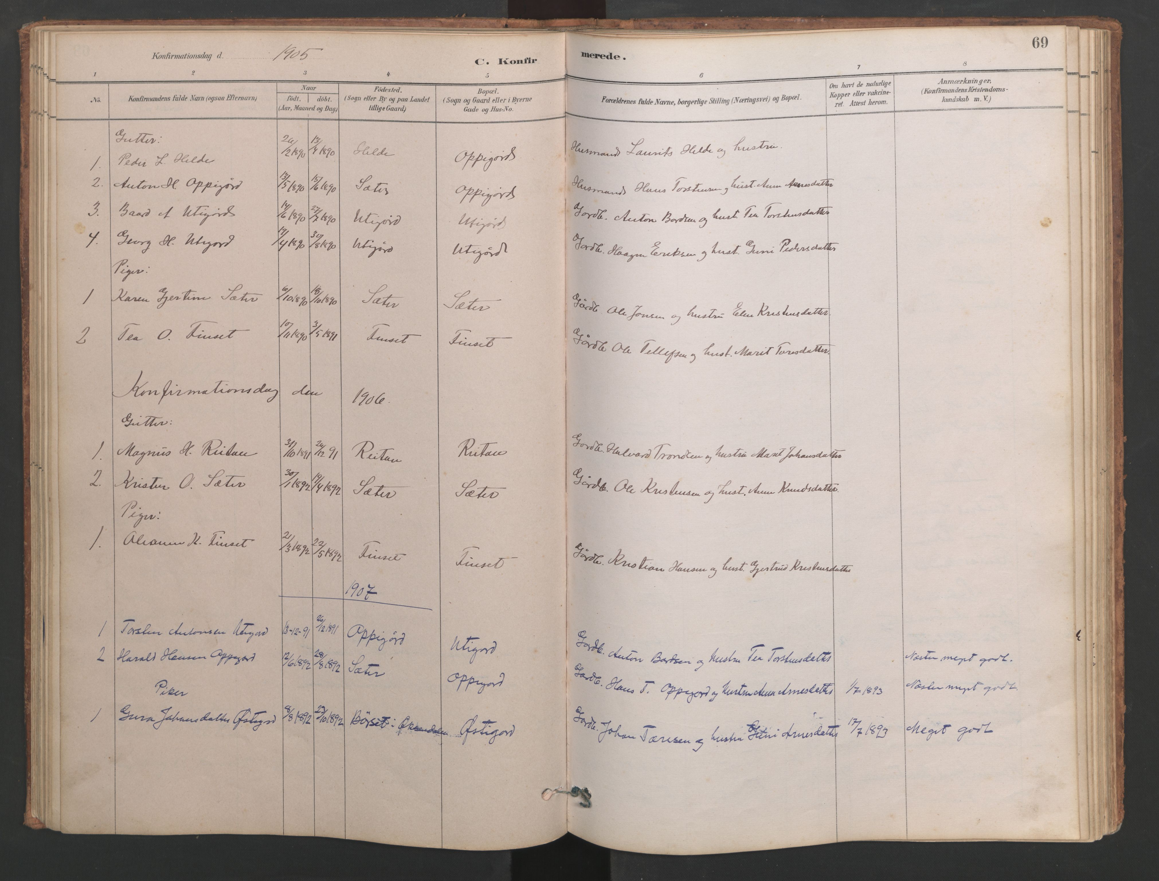 Ministerialprotokoller, klokkerbøker og fødselsregistre - Møre og Romsdal, SAT/A-1454/553/L0642: Klokkerbok nr. 553C01, 1880-1968, s. 69