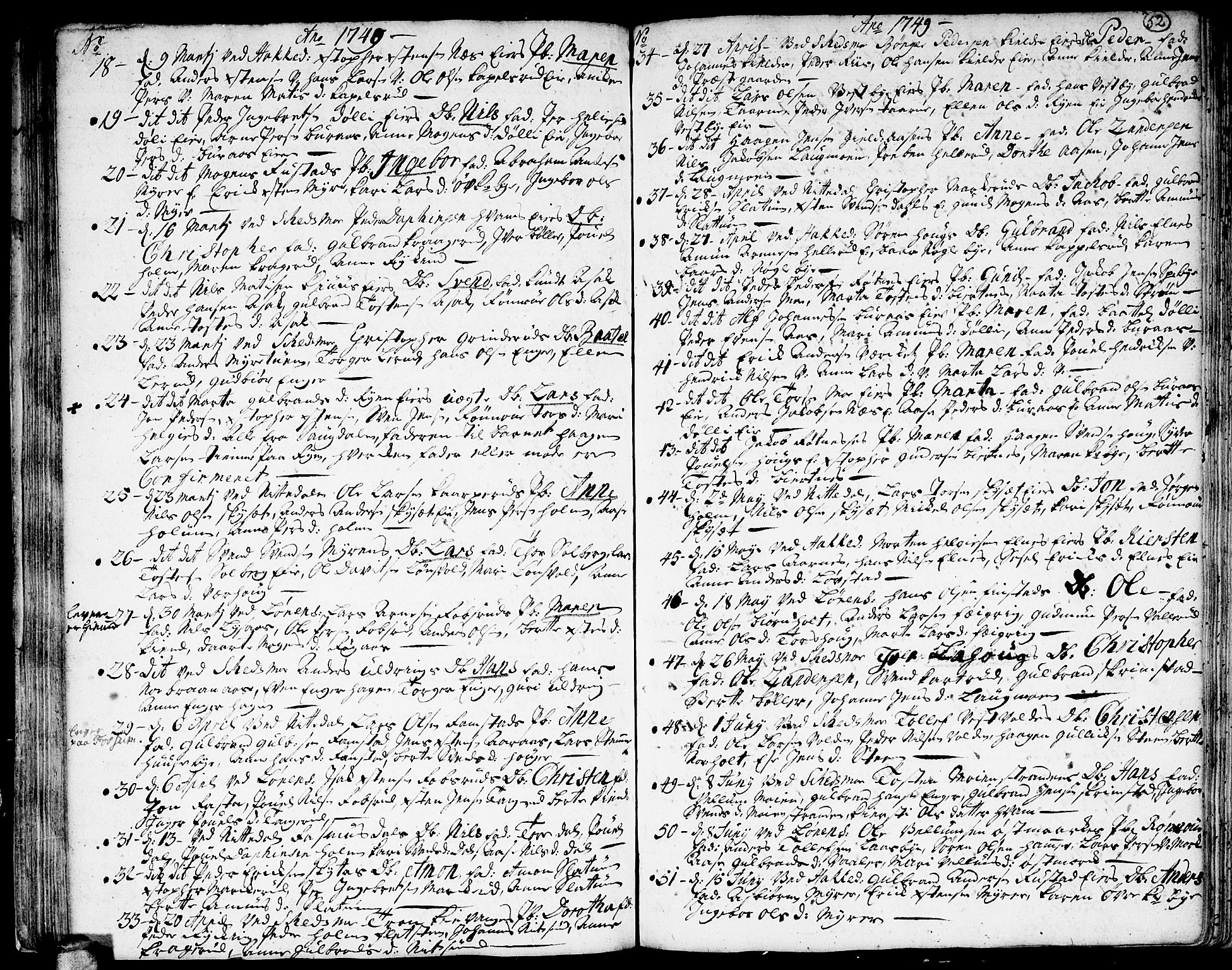 Skedsmo prestekontor Kirkebøker, SAO/A-10033a/F/Fa/L0003: Ministerialbok nr. I 3, 1737-1759, s. 52