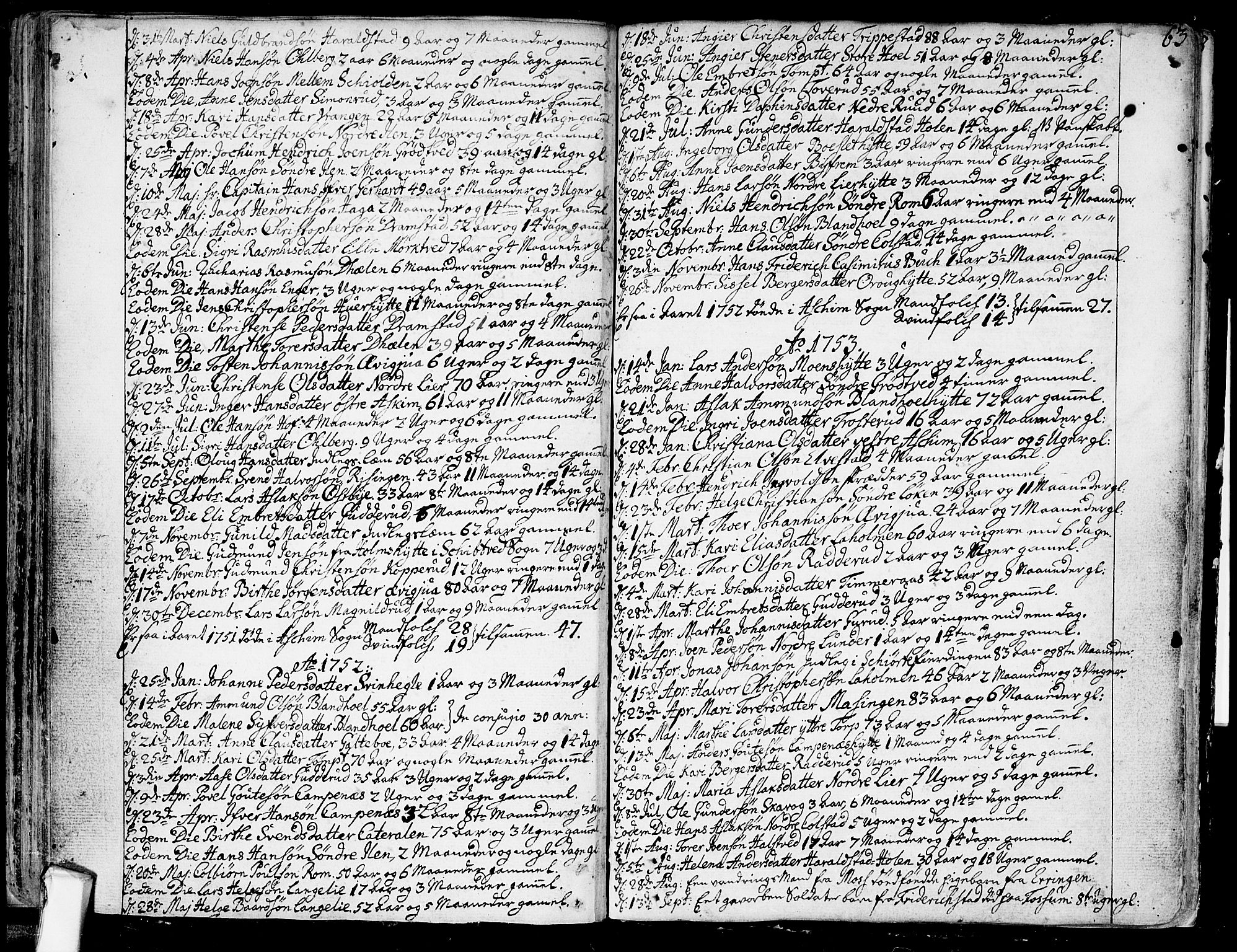 Askim prestekontor Kirkebøker, AV/SAO-A-10900/F/Fa/L0001: Ministerialbok nr. 1, 1733-1757, s. 63