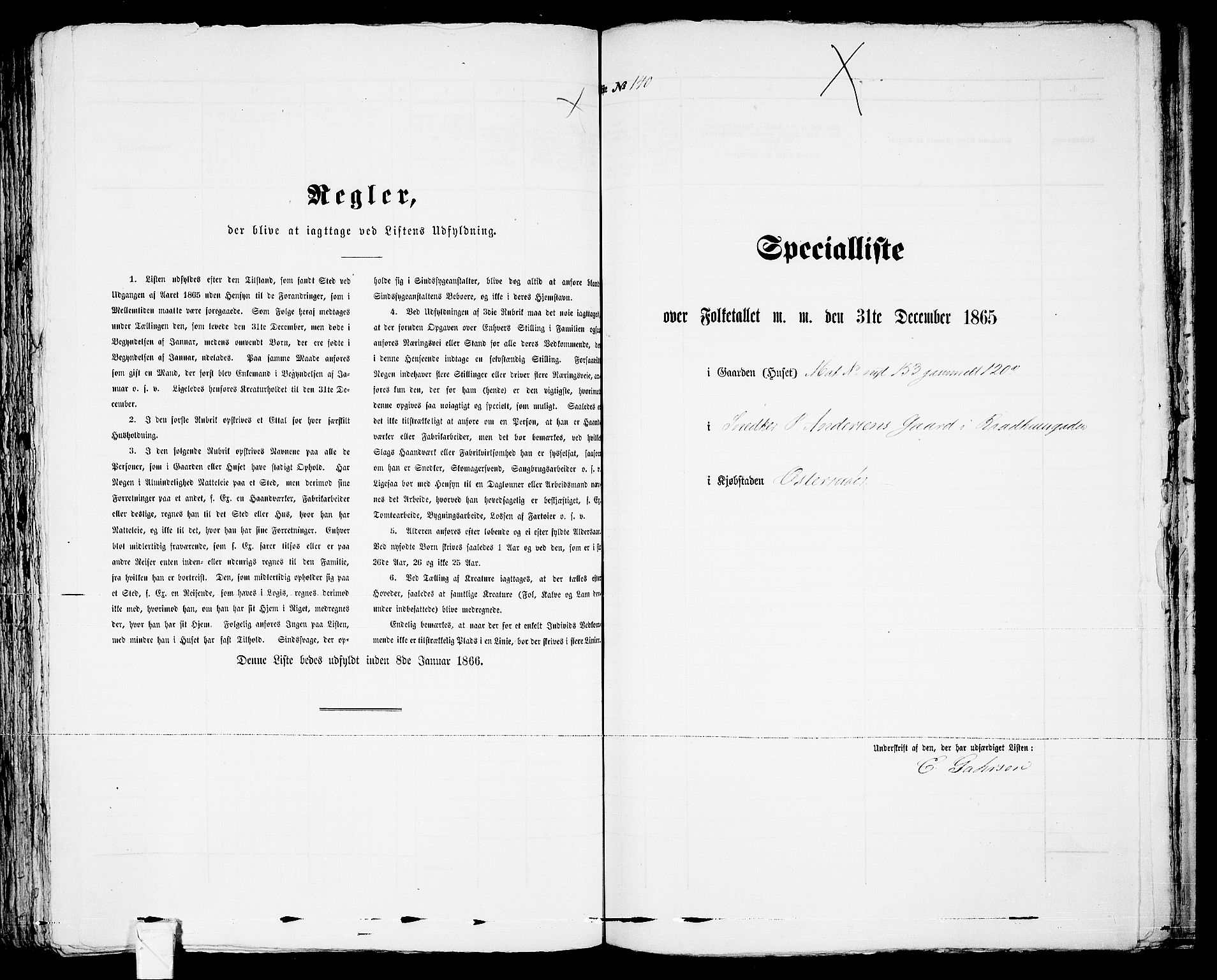 RA, Folketelling 1865 for 0901B Risør prestegjeld, Risør kjøpstad, 1865, s. 288