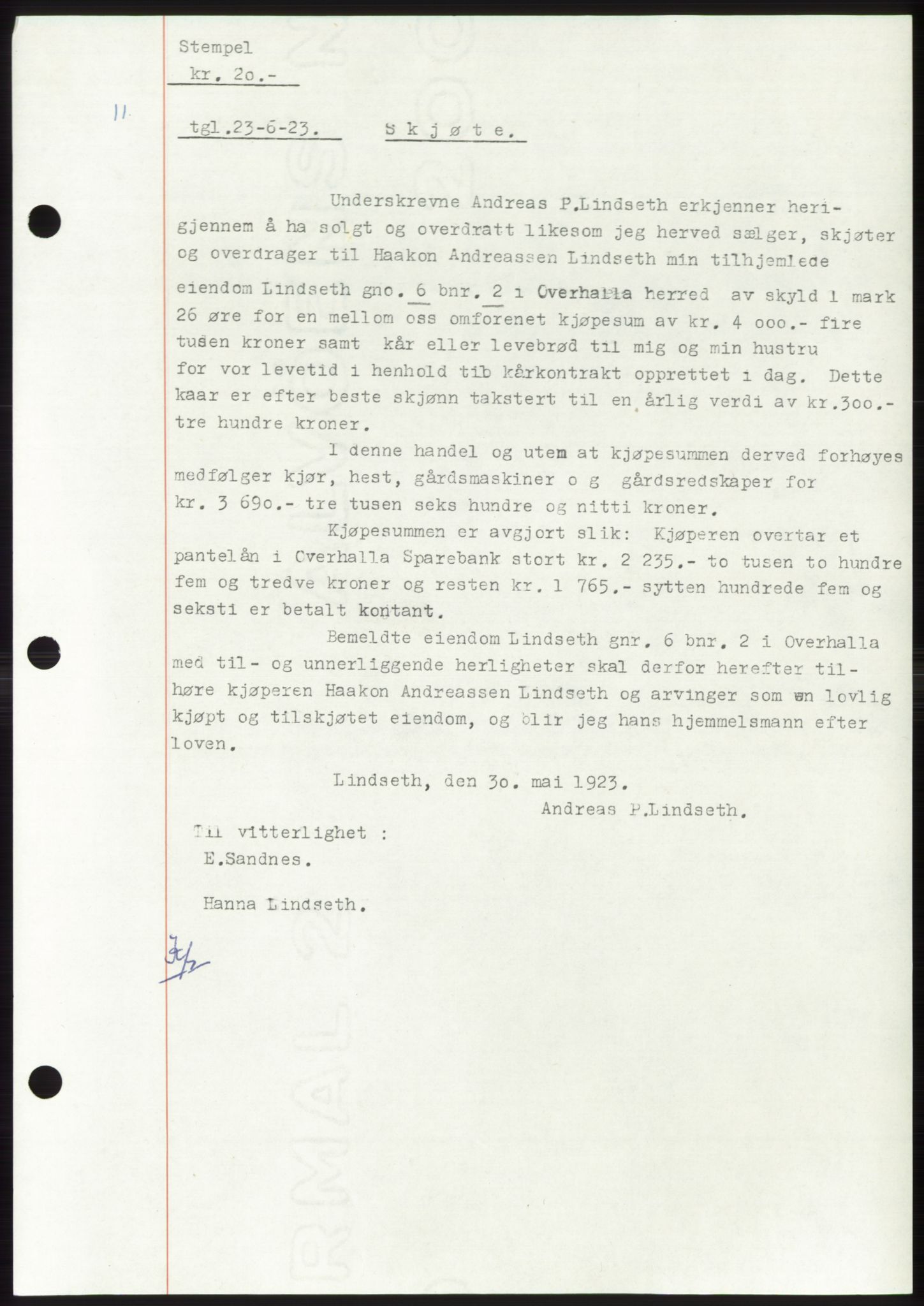Namdal sorenskriveri, SAT/A-4133/1/2/2C: Pantebok nr. -, 1922-1925, Tingl.dato: 23.06.1923
