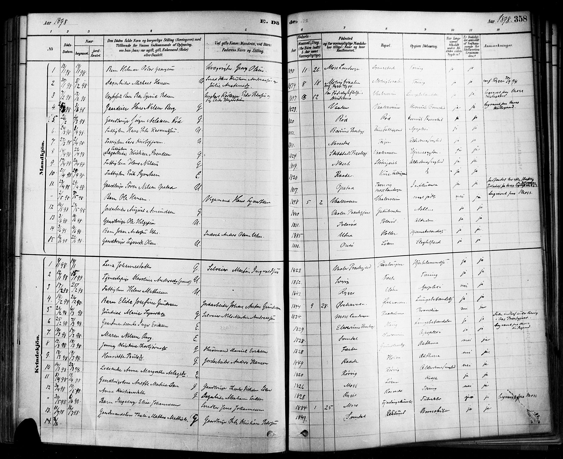 Rygge prestekontor Kirkebøker, SAO/A-10084b/F/Fa/L0007: Ministerialbok nr. 7, 1878-1904, s. 358