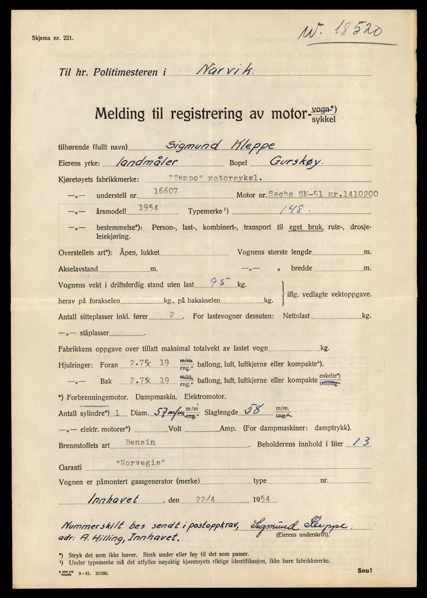 Møre og Romsdal vegkontor - Ålesund trafikkstasjon, AV/SAT-A-4099/F/Fe/L0037: Registreringskort for kjøretøy T 13031 - T 13179, 1927-1998, s. 445
