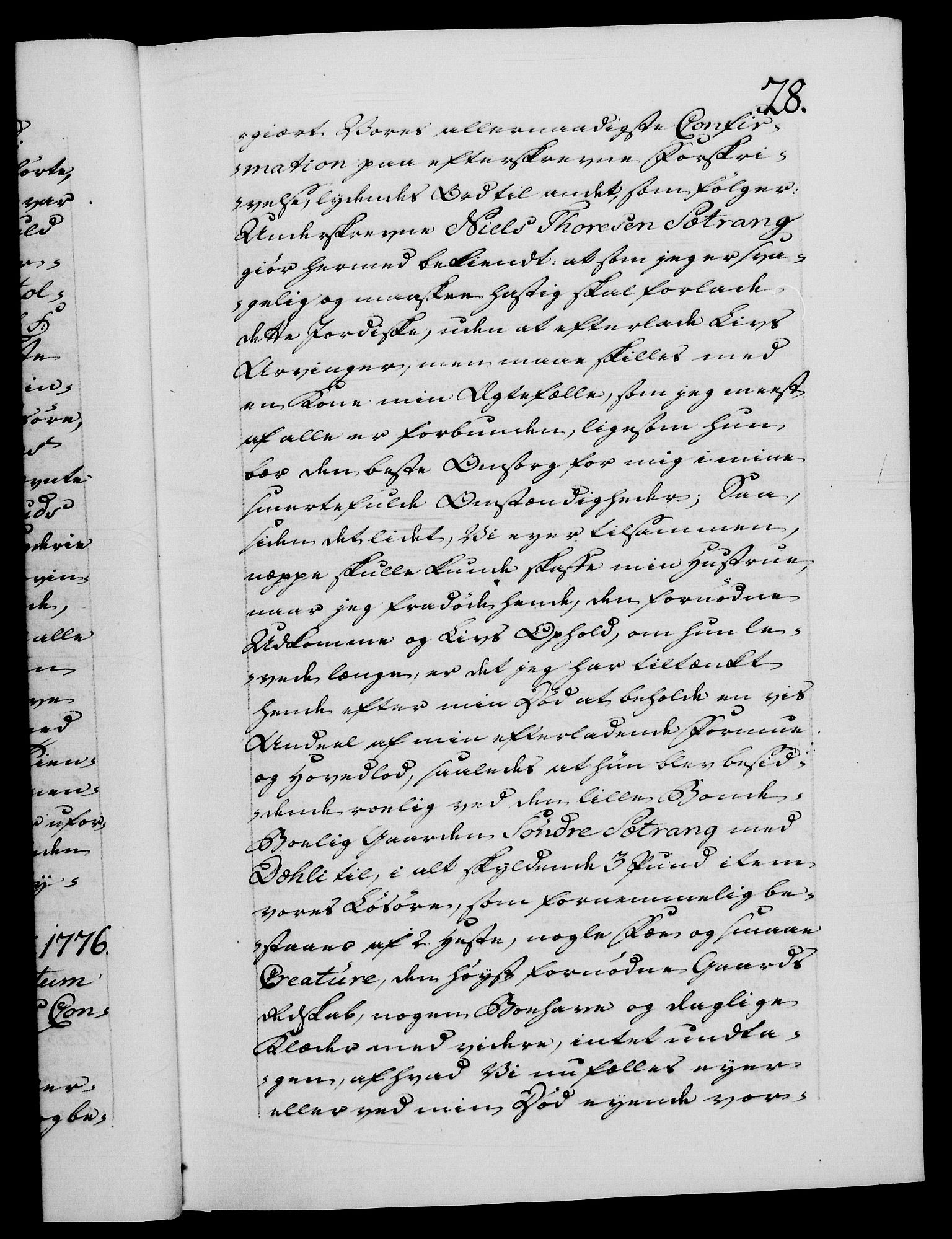 Danske Kanselli 1572-1799, AV/RA-EA-3023/F/Fc/Fca/Fcaa/L0047: Norske registre, 1776-1778, s. 28a