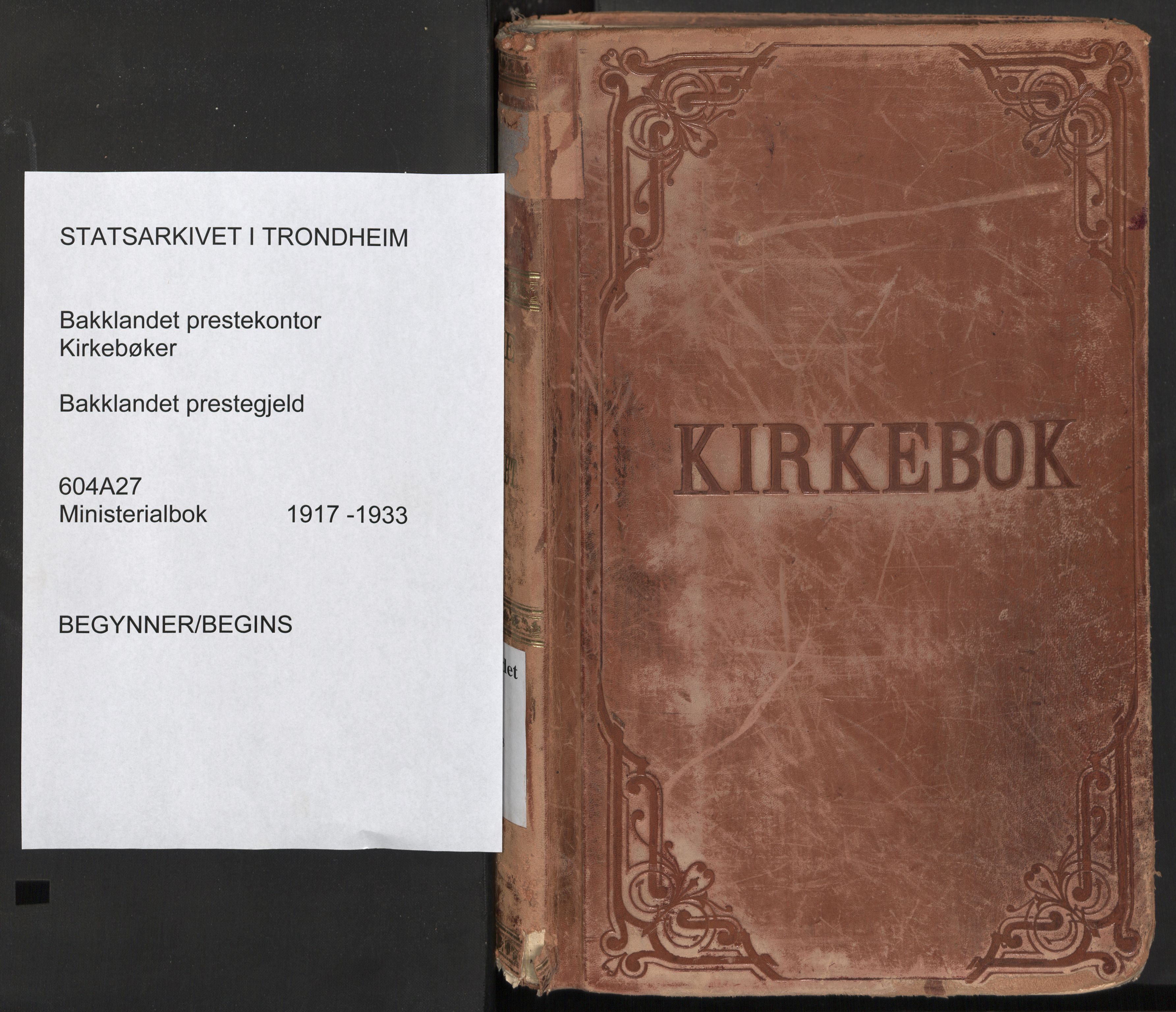 Ministerialprotokoller, klokkerbøker og fødselsregistre - Sør-Trøndelag, SAT/A-1456/604/L0207: Ministerialbok nr. 604A27, 1917-1933