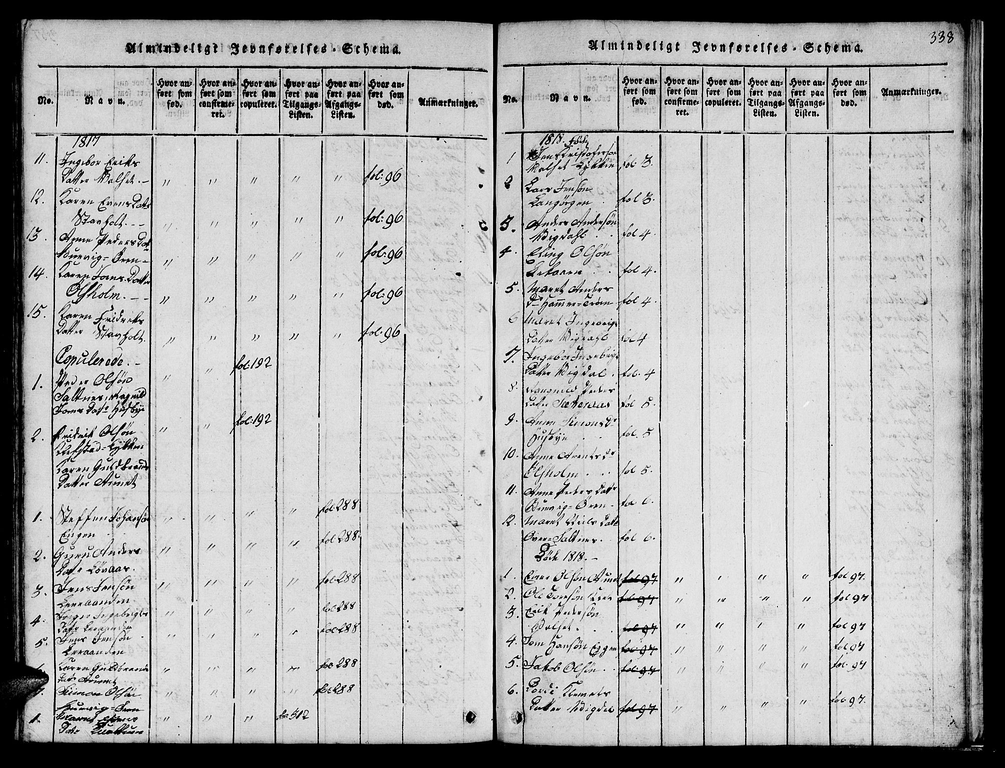Ministerialprotokoller, klokkerbøker og fødselsregistre - Sør-Trøndelag, SAT/A-1456/666/L0788: Klokkerbok nr. 666C01, 1816-1847, s. 338