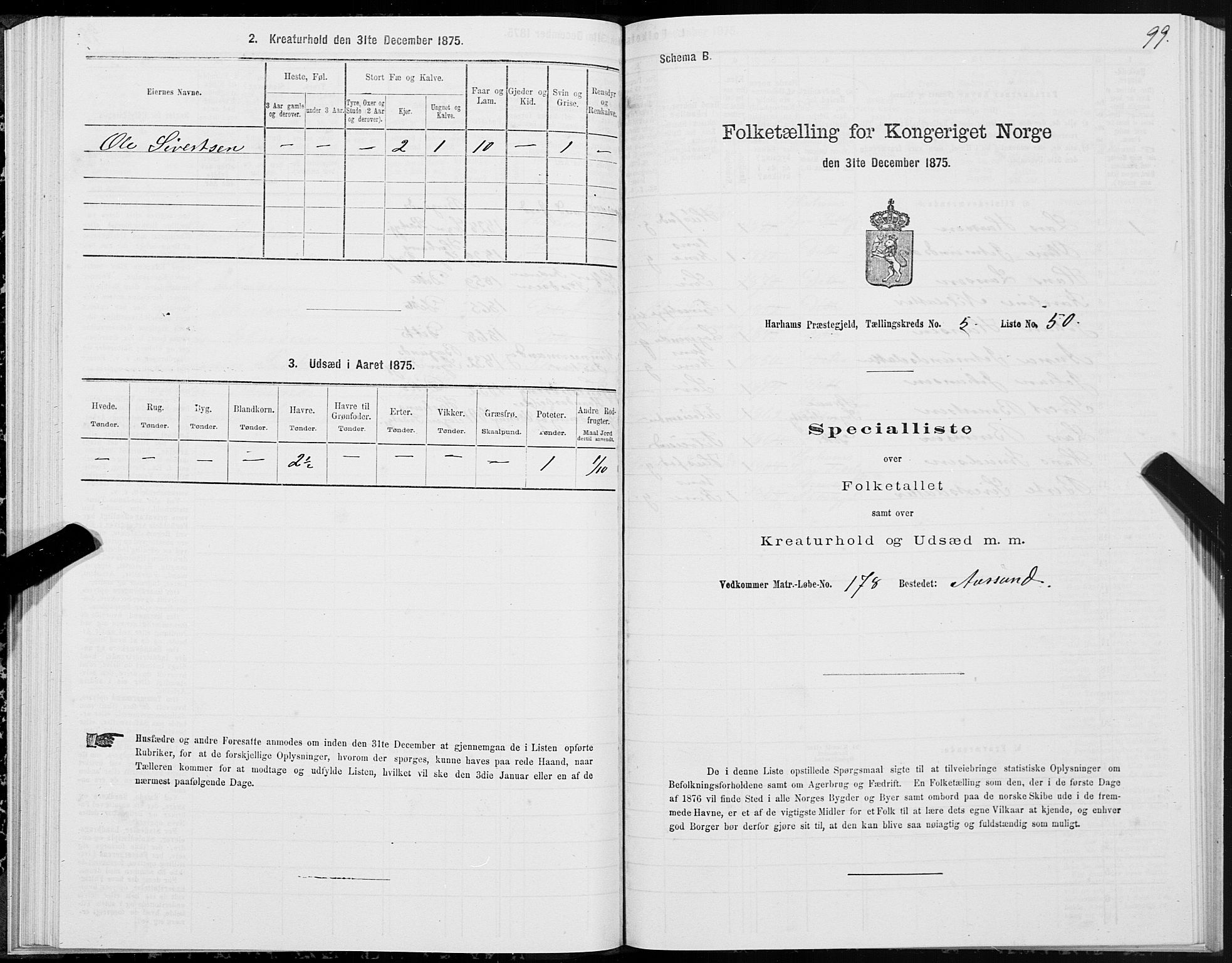 SAT, Folketelling 1875 for 1534P Haram prestegjeld, 1875, s. 3099