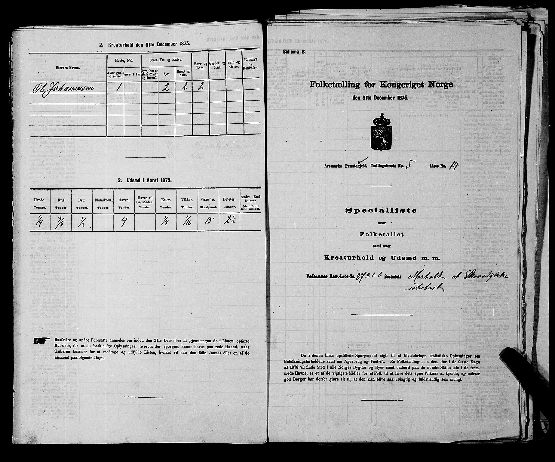 RA, Folketelling 1875 for 0118P Aremark prestegjeld, 1875, s. 670