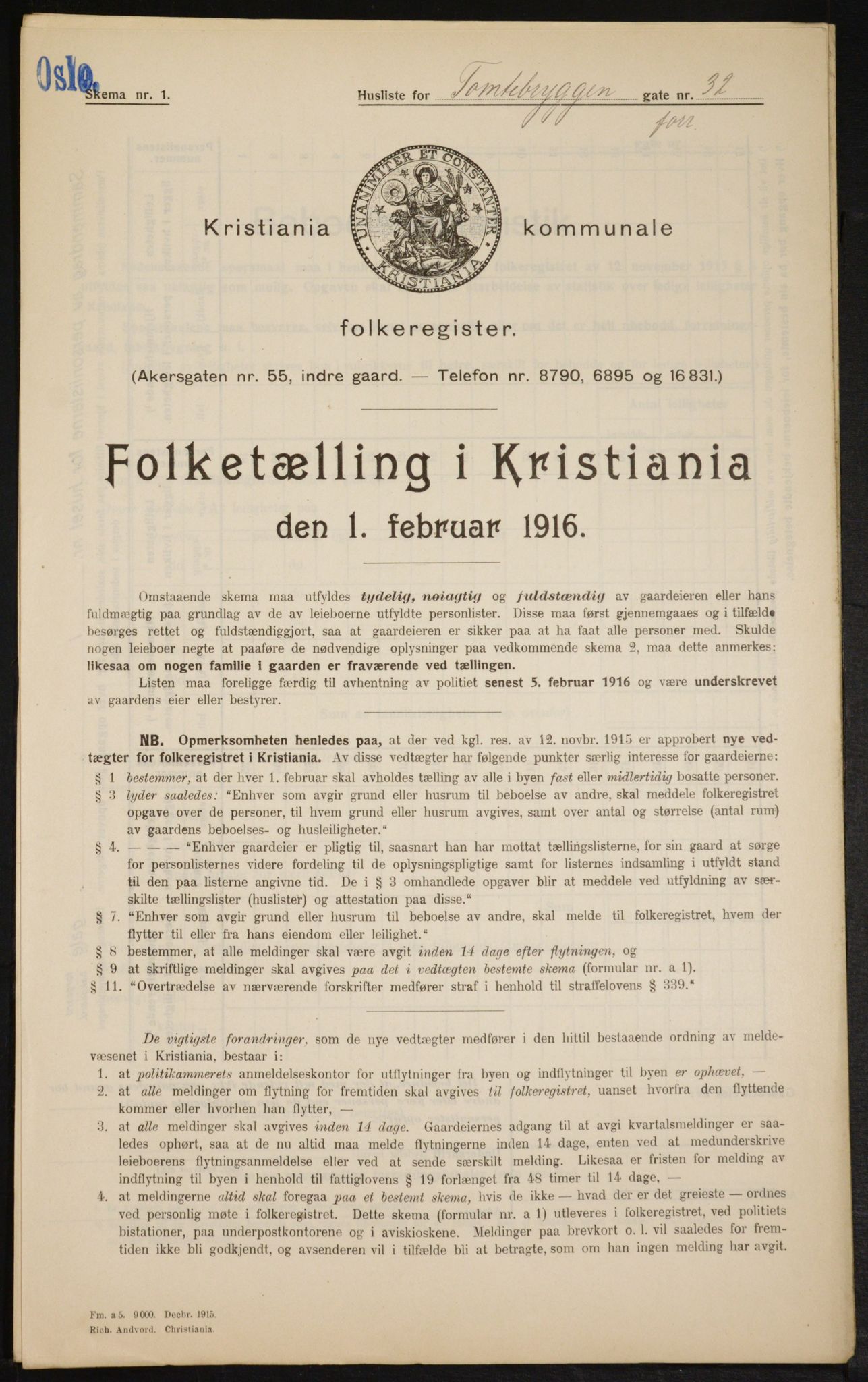 OBA, Kommunal folketelling 1.2.1916 for Kristiania, 1916, s. 116637