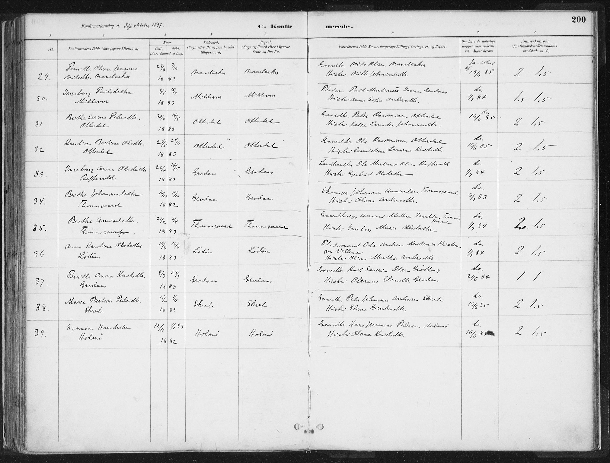 Hornindal sokneprestembete, AV/SAB-A-82401/H/Haa/Haaa/L0003/0001: Ministerialbok nr. A 3A, 1887-1917, s. 200
