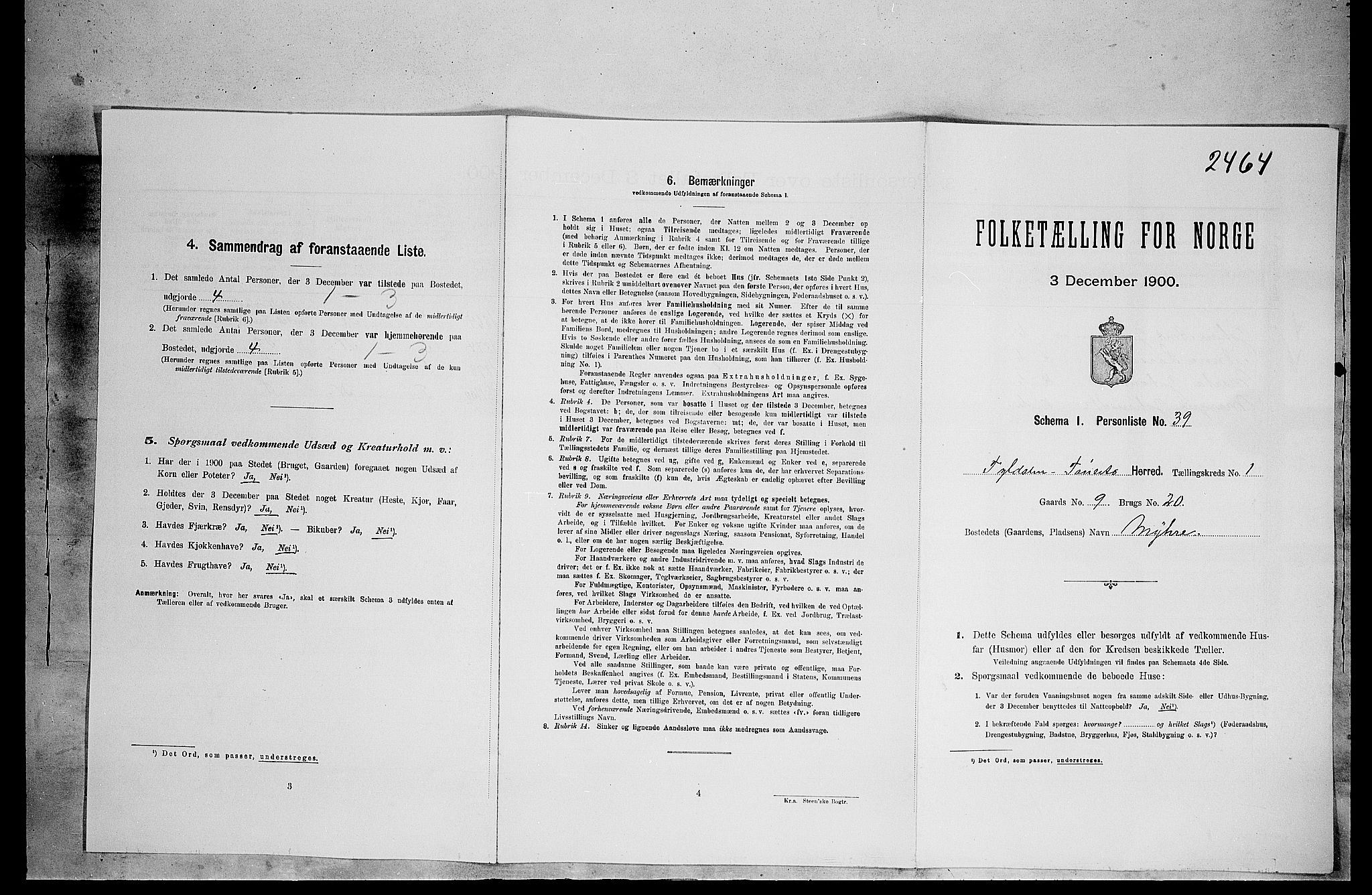SAH, Folketelling 1900 for 0437 Tynset herred, 1900, s. 183