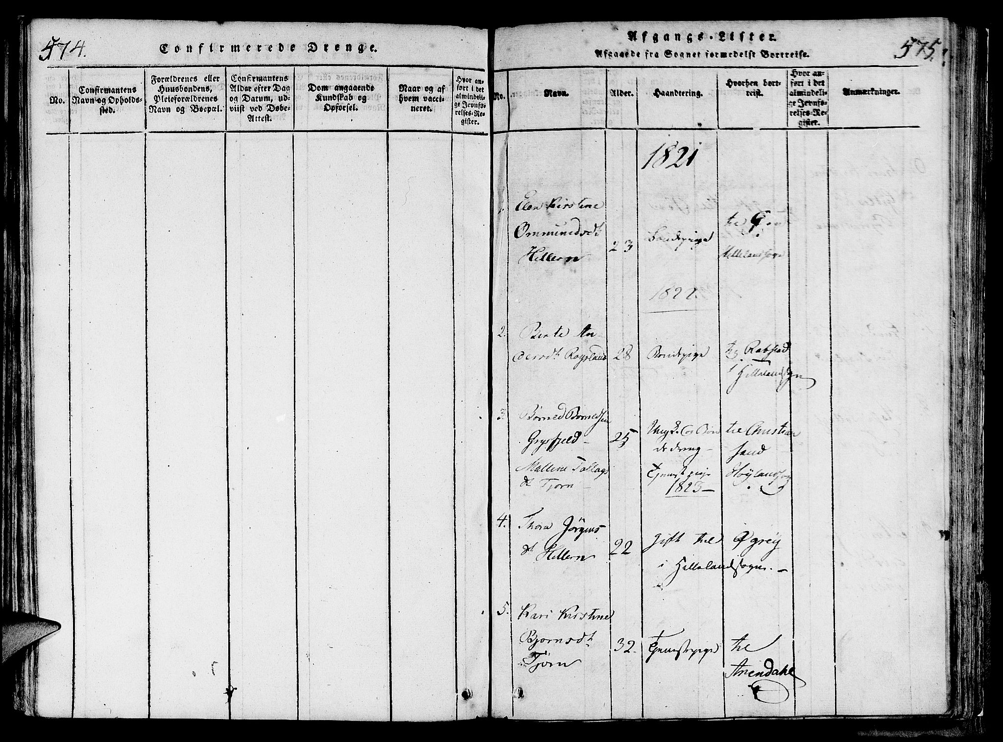 Lund sokneprestkontor, AV/SAST-A-101809/S06/L0006: Ministerialbok nr. A 6, 1816-1839, s. 574-575