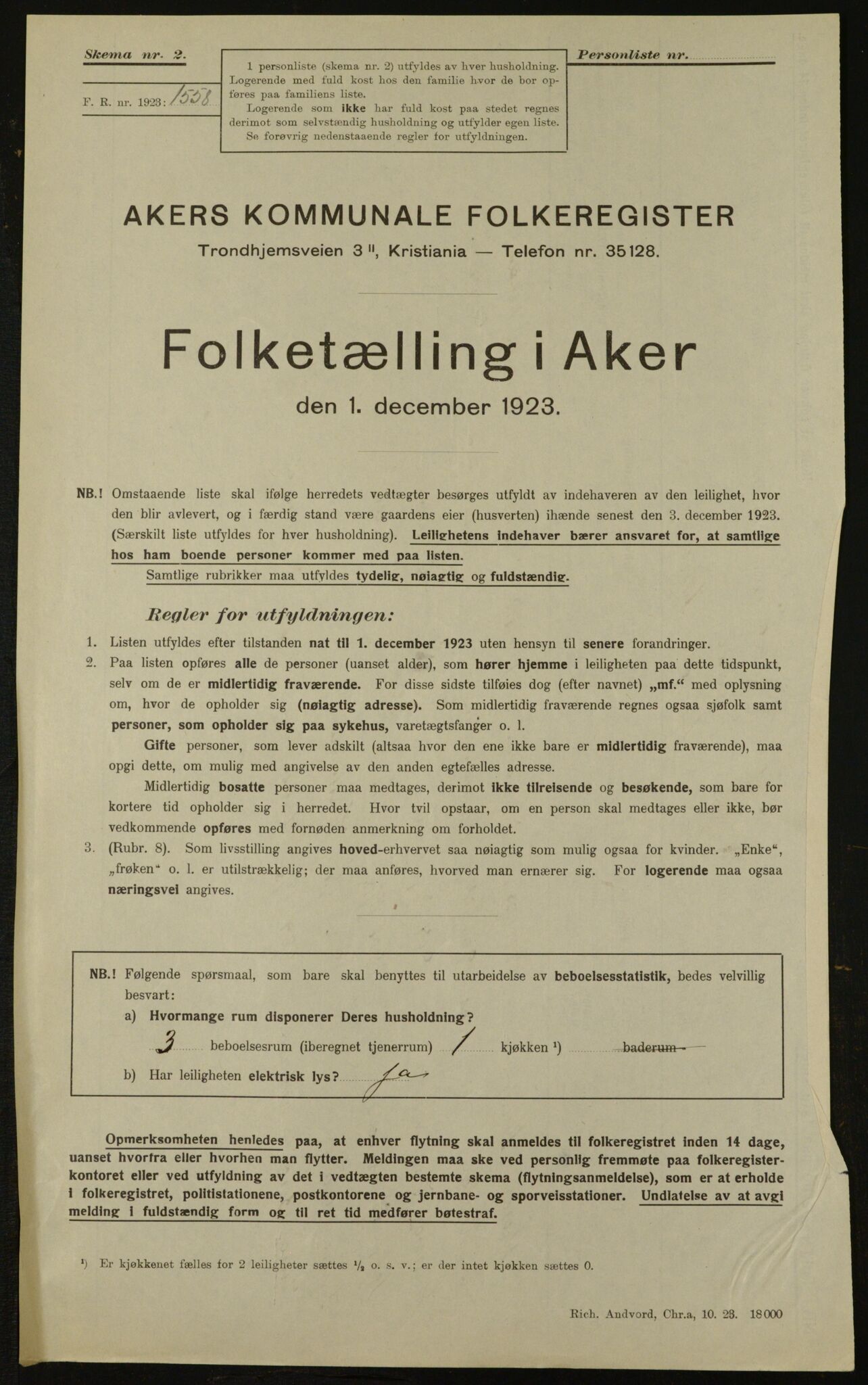 , Kommunal folketelling 1.12.1923 for Aker, 1923, s. 32331