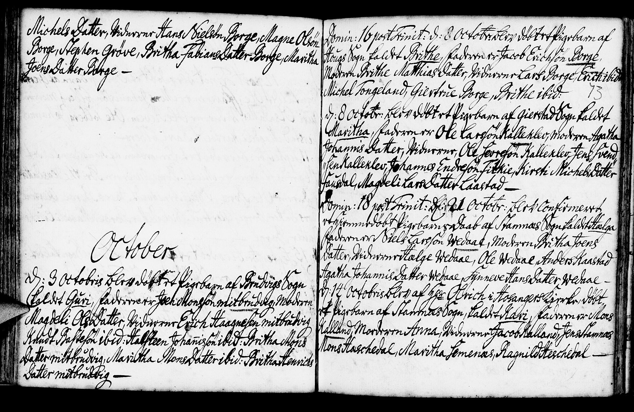 Haus sokneprestembete, SAB/A-75601/H/Haa: Ministerialbok nr. A 6, 1748-1758, s. 73