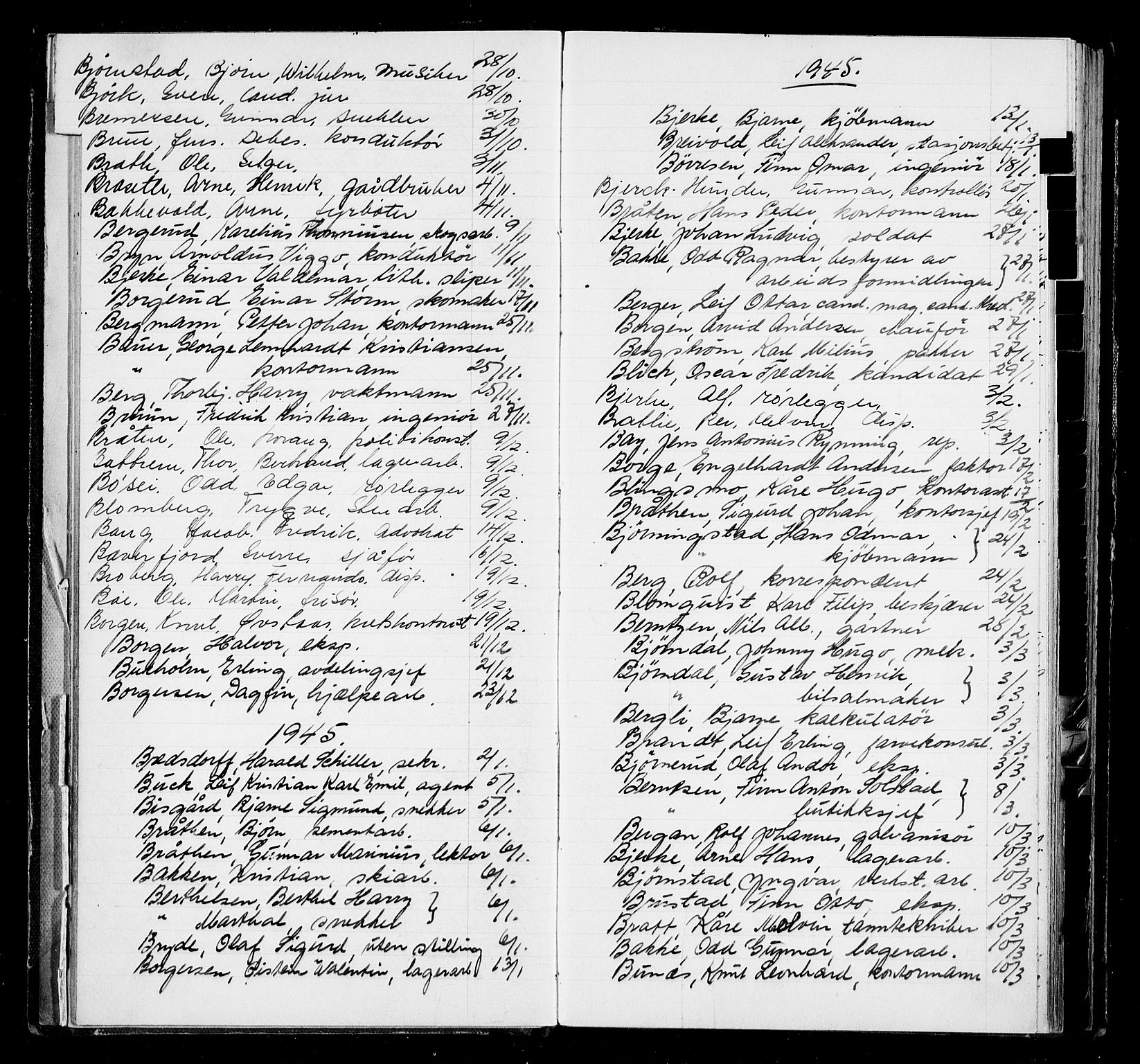 Oslo byfogd avd. I, AV/SAO-A-10220/L/La/L0006: Vigselsregister, 1943-1946, s. 20
