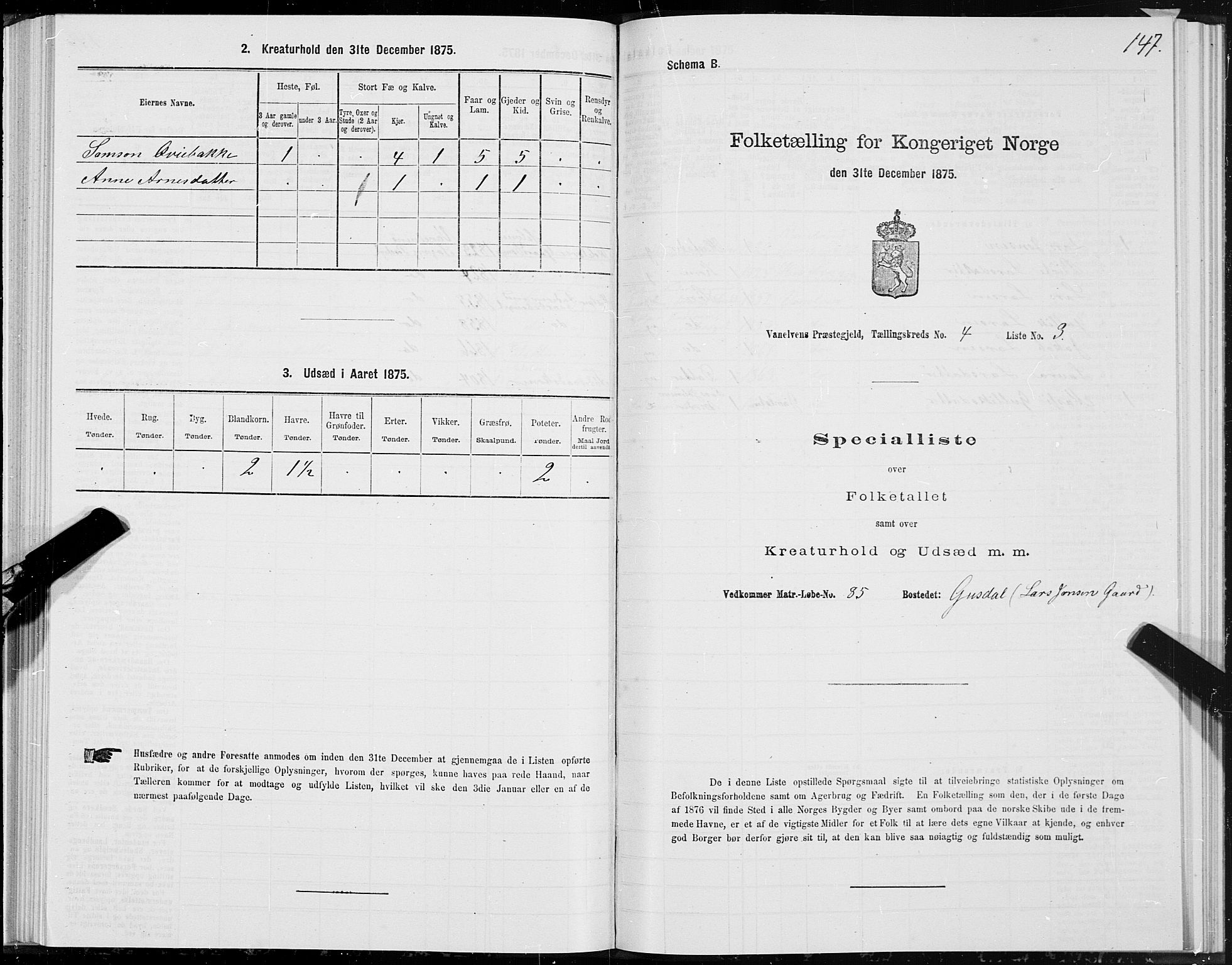 SAT, Folketelling 1875 for 1511P Vanylven prestegjeld, 1875, s. 2147