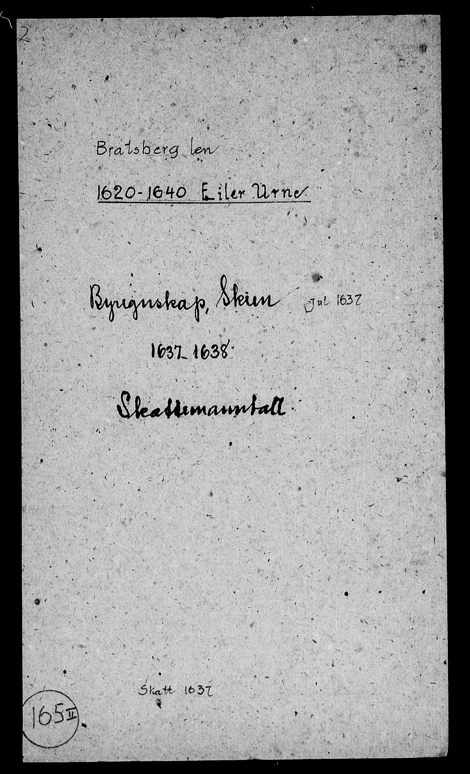 Rentekammeret inntil 1814, Reviderte regnskaper, Lensregnskaper, RA/EA-5023/R/Rb/Rbp/L0020: Bratsberg len, 1637-1638