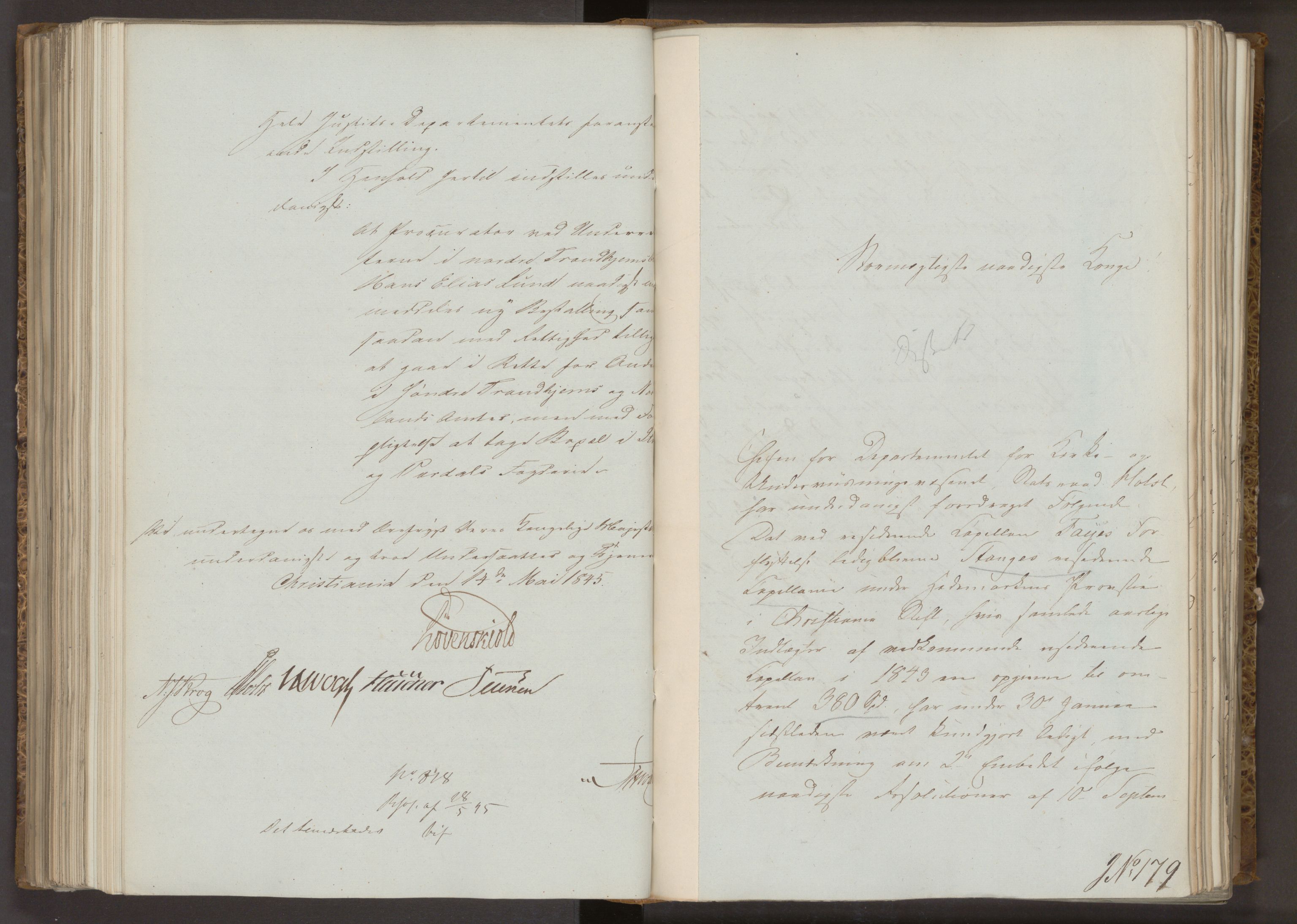 Statsrådsavdelingen i Stockholm, AV/RA-S-1003/D/Da/L0216: Regjeringsinnstillinger nr. 90-322, 1845