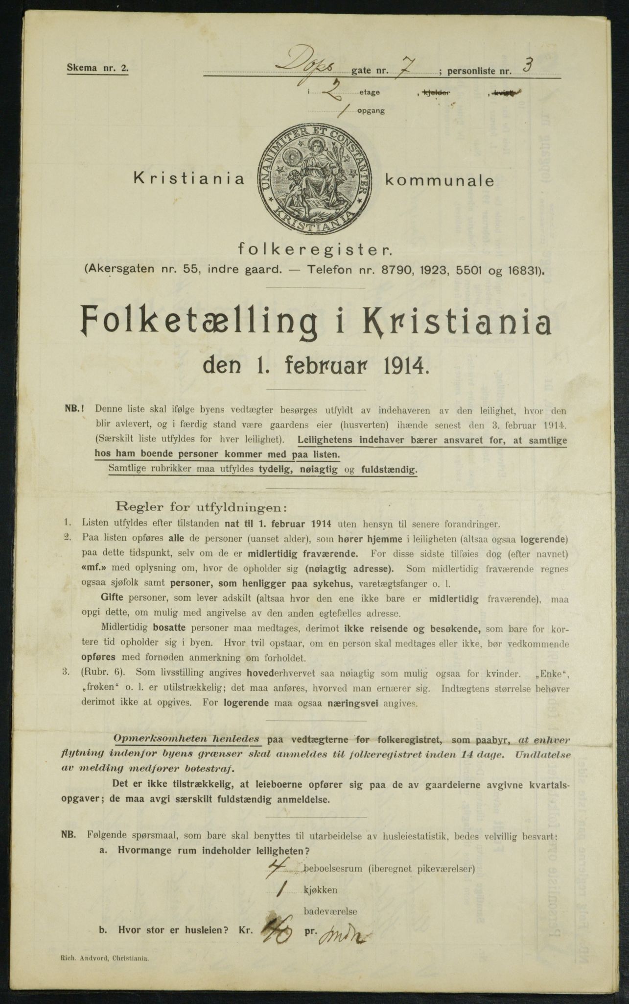 OBA, Kommunal folketelling 1.2.1914 for Kristiania, 1914, s. 16086