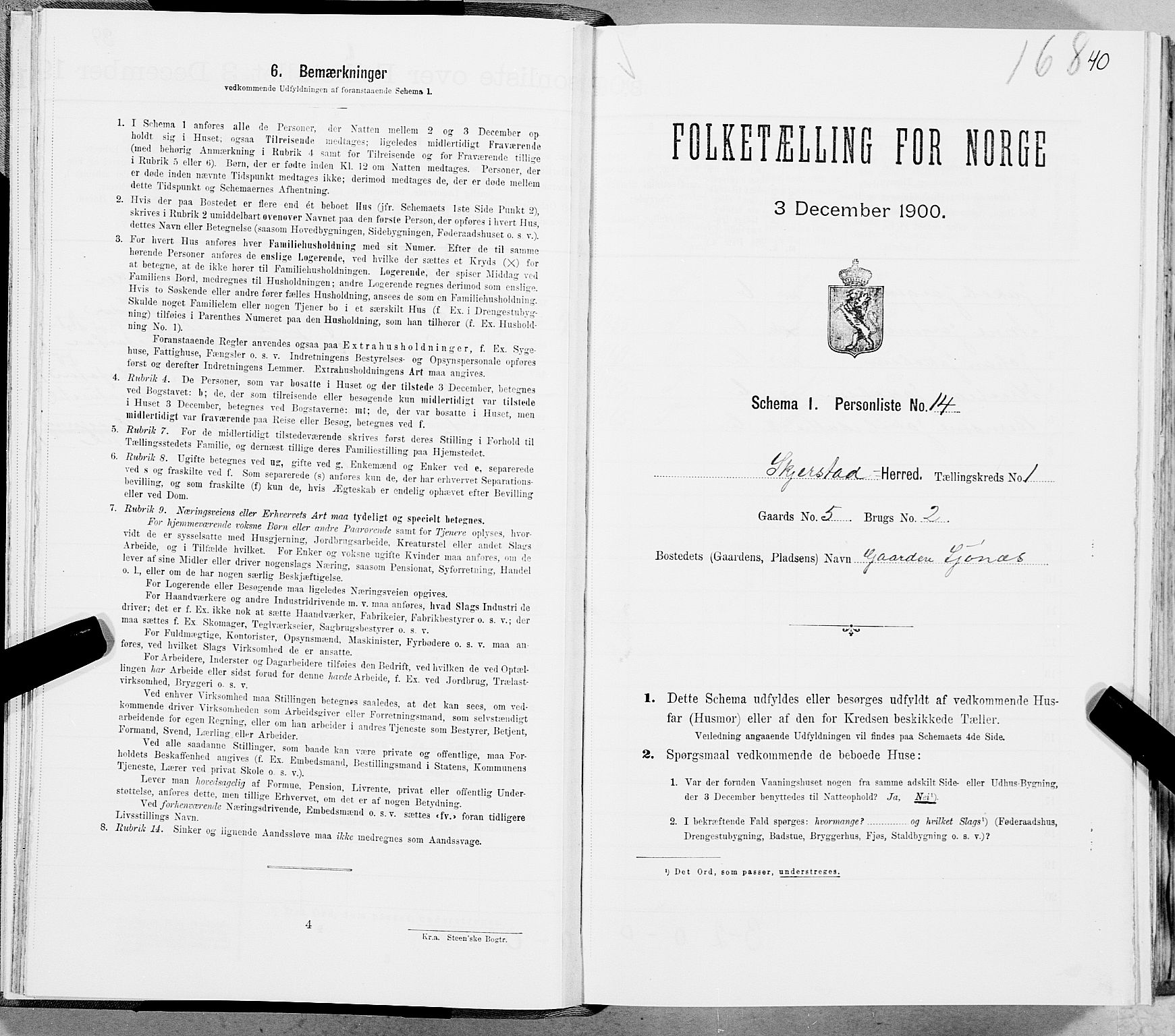 SAT, Folketelling 1900 for 1842 Skjerstad herred, 1900, s. 40