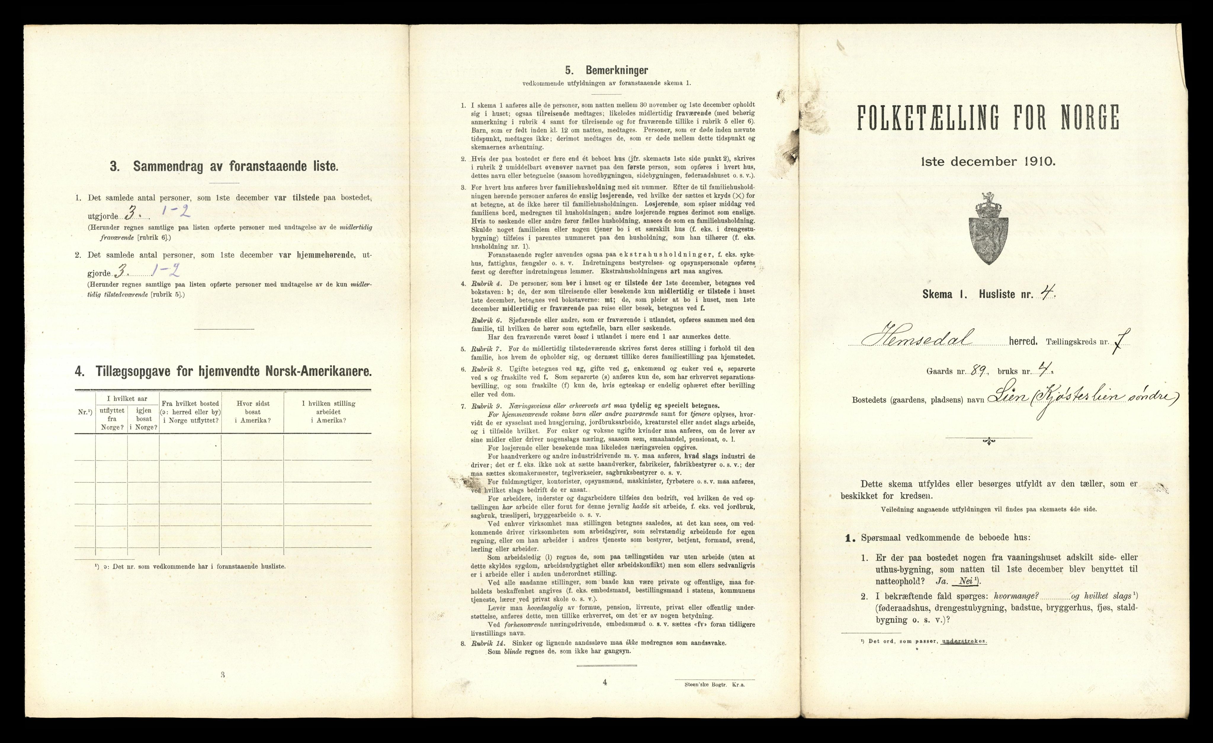 RA, Folketelling 1910 for 0618 Hemsedal herred, 1910, s. 472