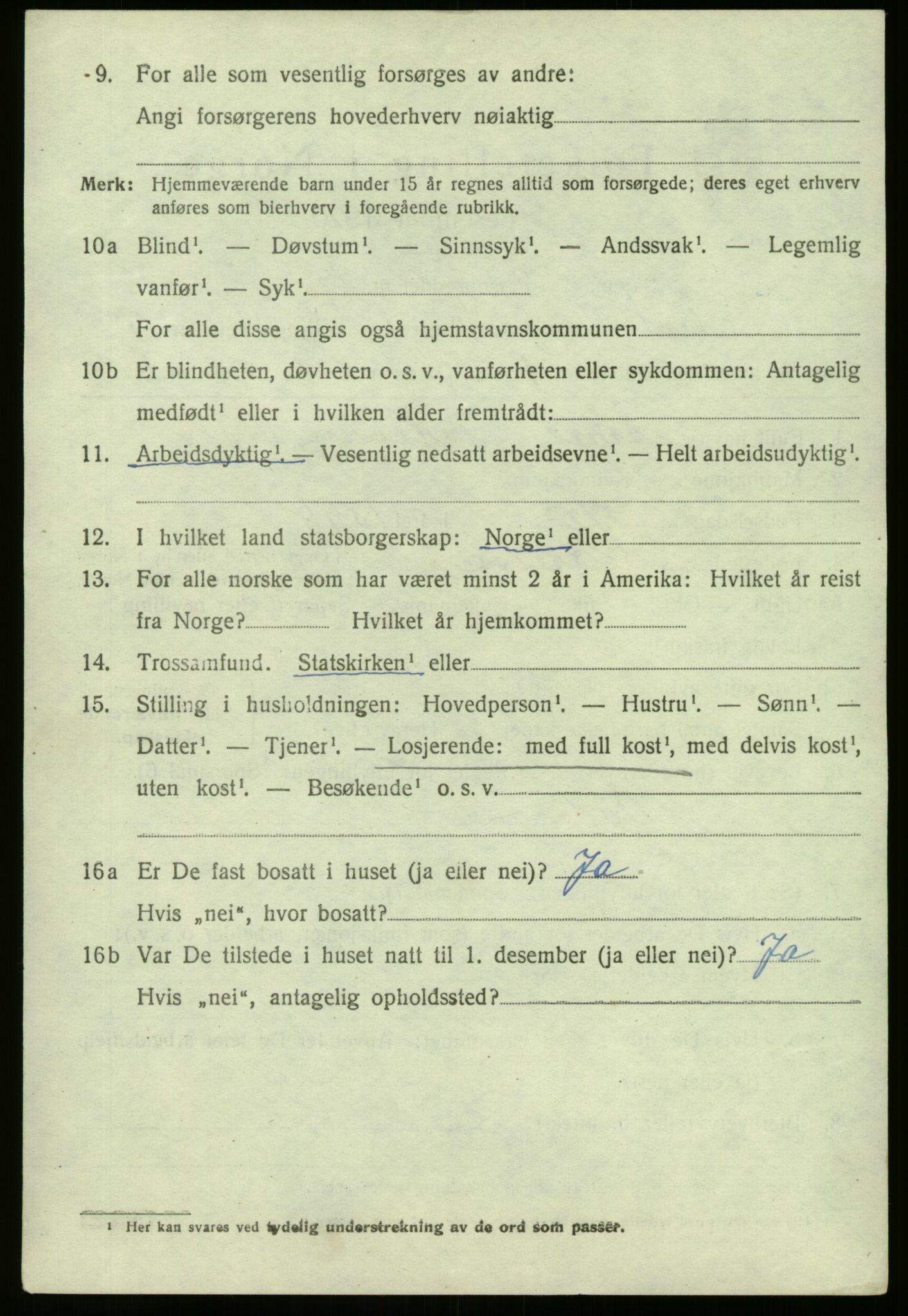 SAB, Folketelling 1920 for 1440 Nord-Vågsøy herred, 1920, s. 1945