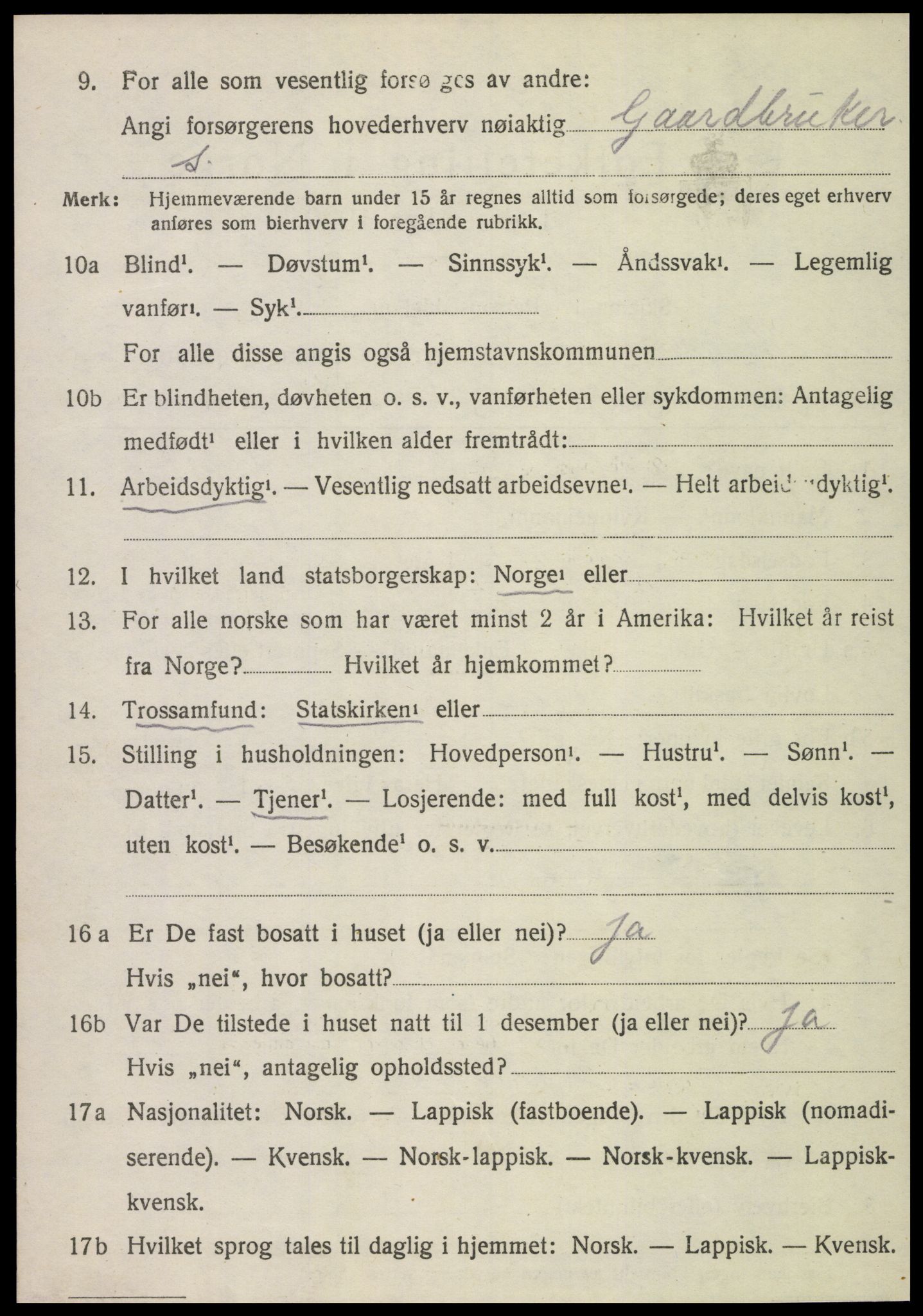 SAT, Folketelling 1920 for 1735 Kvam herred, 1920, s. 1606