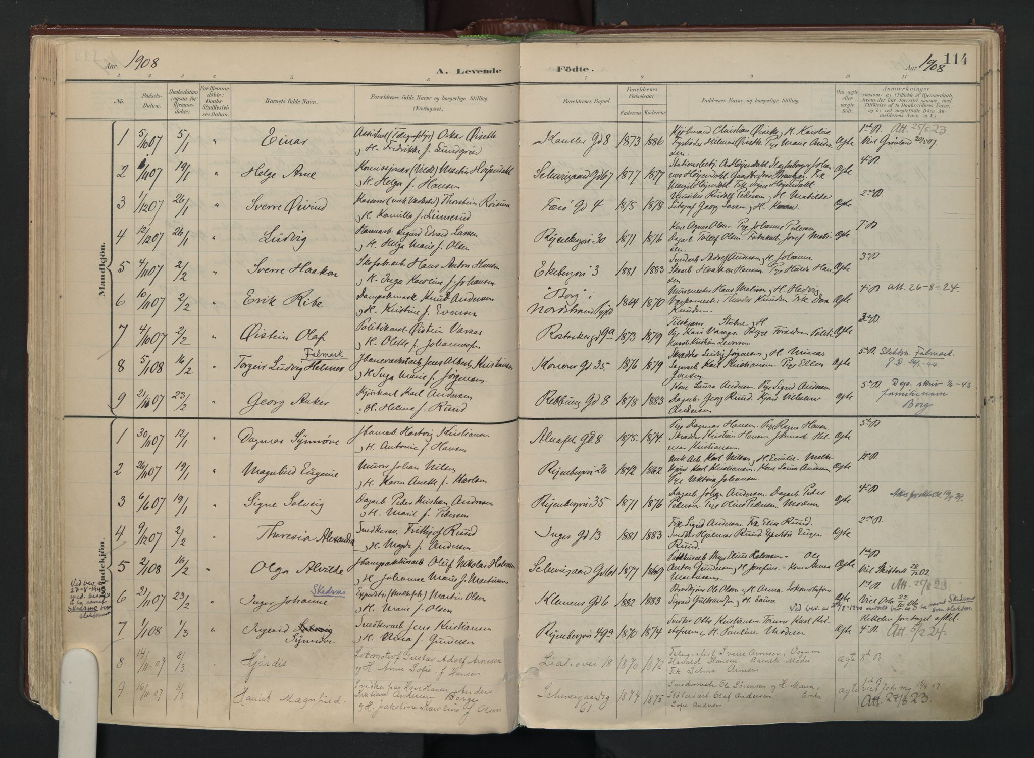 Gamlebyen prestekontor Kirkebøker, AV/SAO-A-10884/F/Fa/L0010: Ministerialbok nr. 10, 1895-1935, s. 114