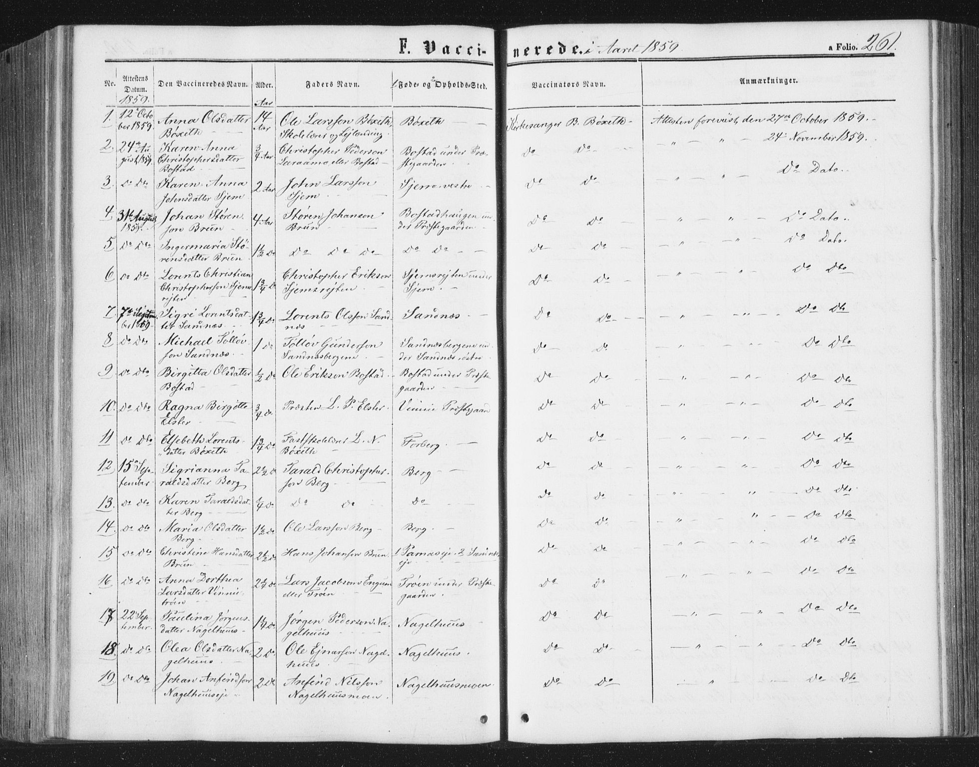 Ministerialprotokoller, klokkerbøker og fødselsregistre - Nord-Trøndelag, SAT/A-1458/749/L0472: Ministerialbok nr. 749A06, 1857-1873, s. 261