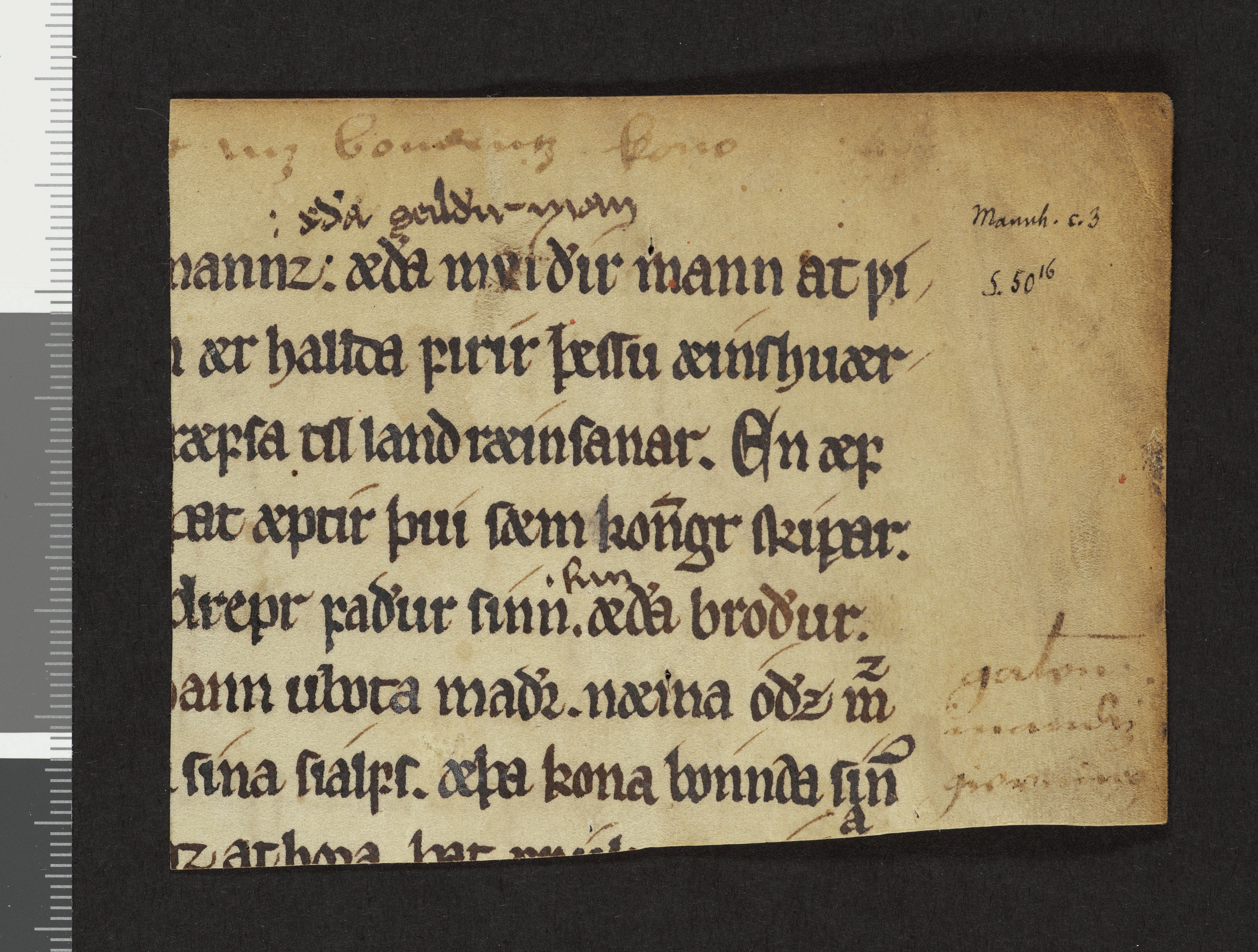 Riksarkivets diplomsamling, RA/EA-5965/F26/L0002: Norrøne membranfragmenter bestand 2-9 (10), 1100-1536, s. 83