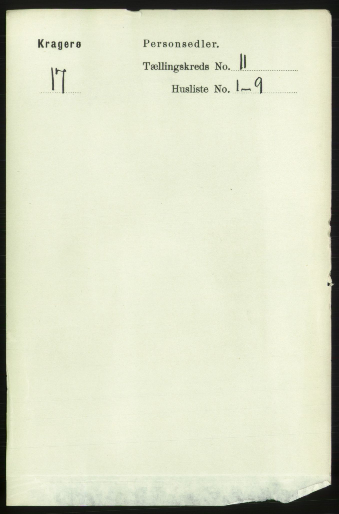 RA, Folketelling 1891 for 0801 Kragerø kjøpstad, 1891, s. 3850