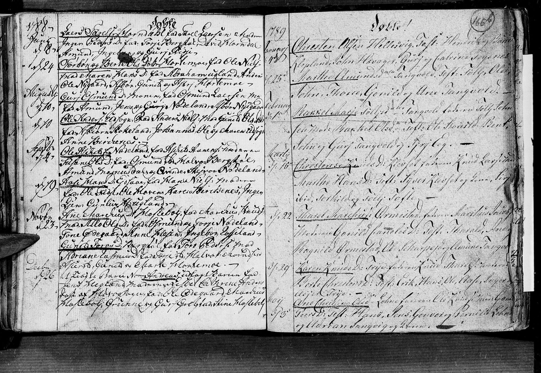 Søgne sokneprestkontor, AV/SAK-1111-0037/F/Fa/Fab/L0004: Ministerialbok nr. A 4, 1770-1822, s. 166-167