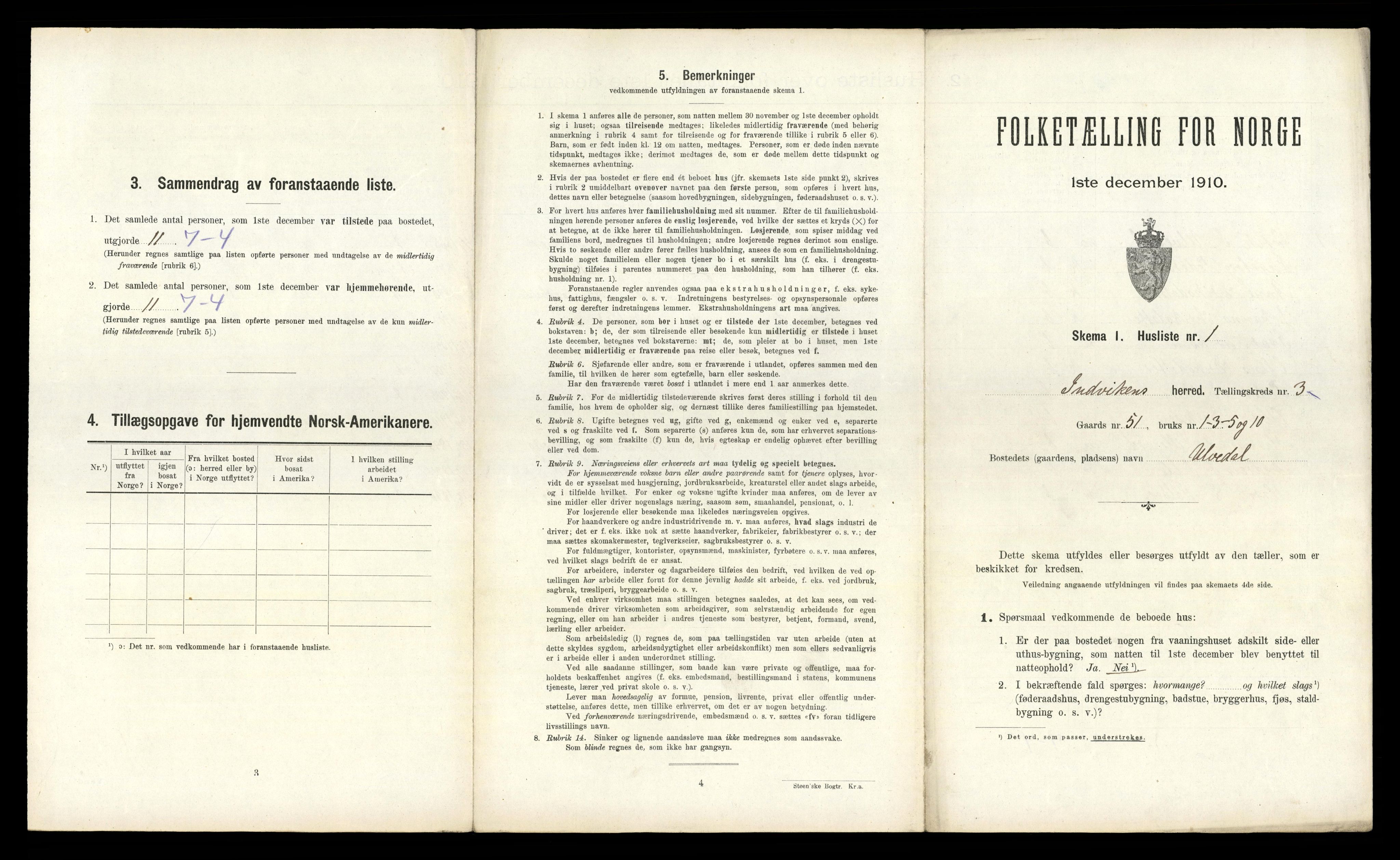 RA, Folketelling 1910 for 1447 Innvik herred, 1910, s. 176